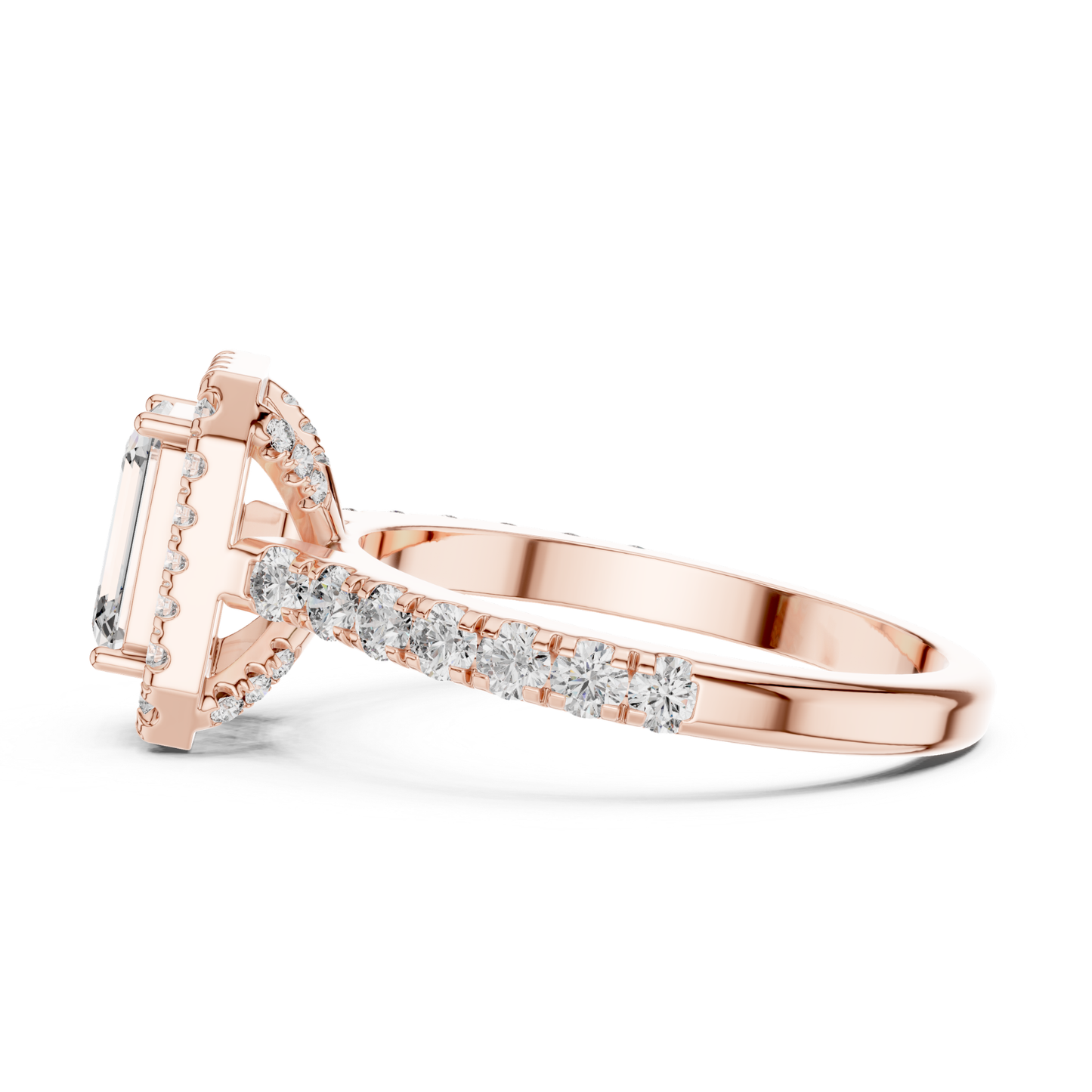 Rose gold emerald cut diamond halo ring profile view
Profile view of rose gold emerald cut diamond ring
Rose gold emerald cut halo ring side profile
Emerald cut diamond halo ring profile angle
Rose gold emerald cut diamond ring gallery view
Side profile rose gold emerald cut halo ring
Rose gold halo ring with emerald cut diamond profile
Emerald cut diamond ring with profile setting
Rose gold emerald cut diamond ring side detail
Rose gold emerald cut halo engagement ring profile