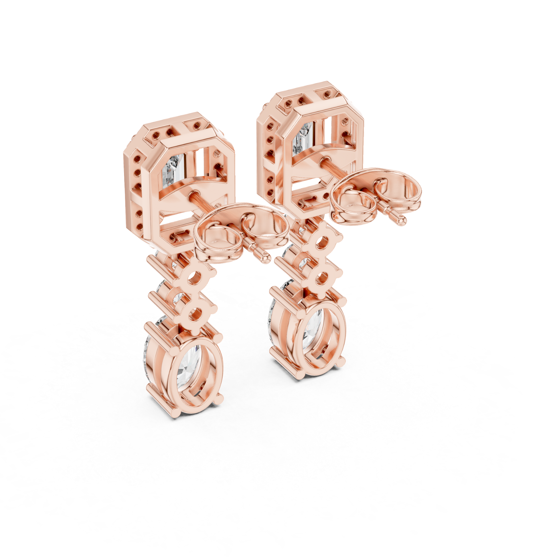 Back view rose gold emerald halo diamond earrings
Rear angle emerald cut diamond drop earrings
Rose gold diamond dangle earrings back profile
Open gallery emerald halo earrings rear view
Rose gold multi stone diamond earrings back side
Rear profile geometric diamond drop earrings
Rose gold designer diamond earrings back view
Diamond drop earrings with open back setting
Back angle oval and emerald diamond earrings
Rose gold luxury diamond earrings rear profile