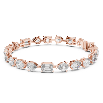 Close view rose gold emerald oval pear diamond bracelet
Rose gold bracelet with pear oval emerald diamonds
Mixed shape diamond bracelet close profile
Emerald oval pear diamond bracelet detail view
Rose gold multi shape diamond line bracelet
Pear oval emerald diamond bracelet close angle
Rose gold bracelet with mixed diamond cuts
Detailed view mixed shape tennis bracelet
Emerald oval pear diamond bracelet pattern
Rose gold designer diamond bracelet close view