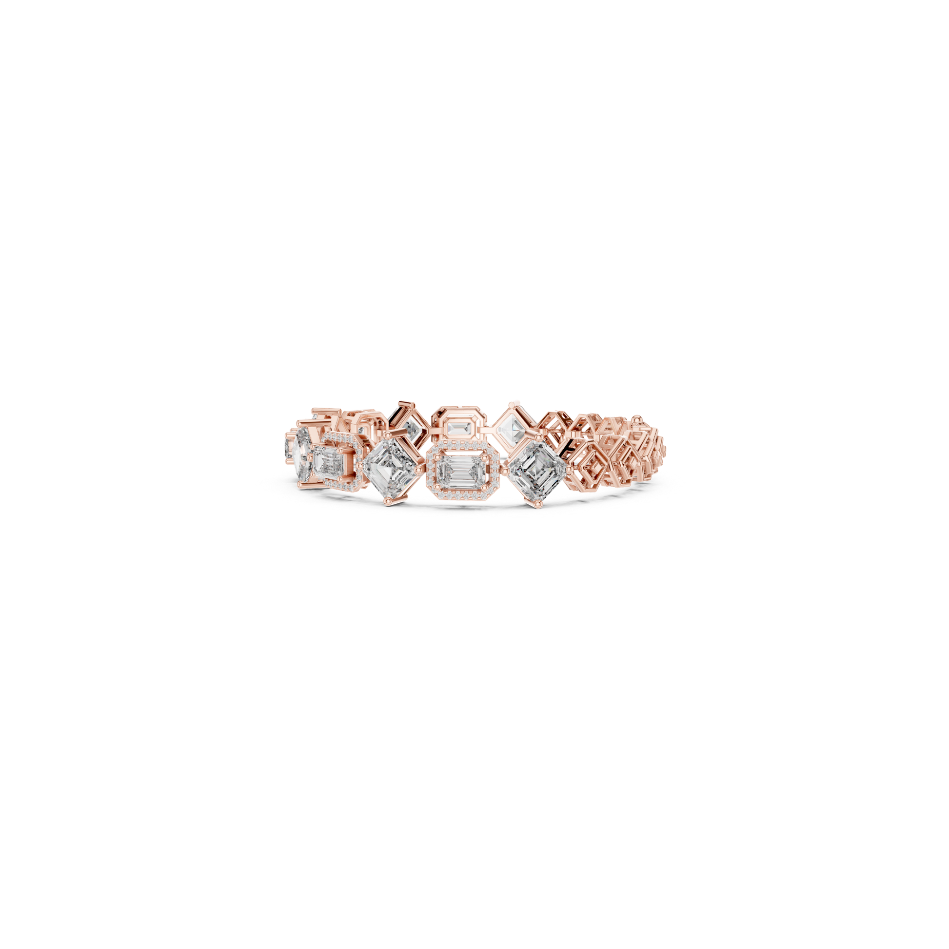 Rose gold fancy shape diamond tennis bracelet luxury jewelry
Multi cut diamond bracelet with rose gold setting
Asscher cut and emerald cut diamond bracelet
Rose gold geometric diamond tennis bracelet design
Elegant halo diamond bracelet for women
Fine jewelry bracelet with fancy cut diamonds
Statement rose gold diamond bracelet with sparkle
Modern diamond tennis bracelet in solid gold
Premium mixed shape diamond bracelet jewelry
Designer rose gold diamond tennis bracelet