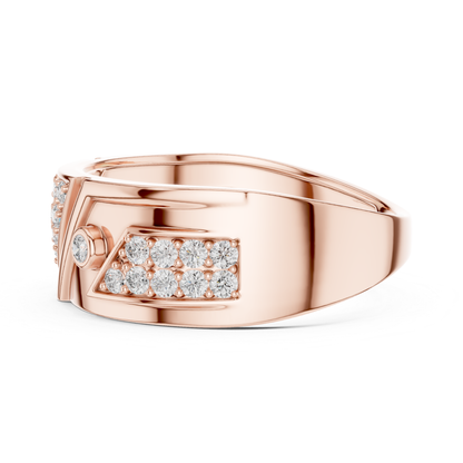 Rose gold geometric cluster diamond ring side view
Side angle rose gold abstract diamond band ring
Modern rose gold wide band diamond ring design
Rose gold polished geometric statement ring profile
Contemporary rose gold cluster diamond fashion ring
Rose gold rectangular cluster diamond band style
Luxury rose gold geometric diamond ring side angle
Bold rose gold architectural diamond band ring
Rose gold modern statement diamond ring profile
Elegant rose gold geometric cluster band ring