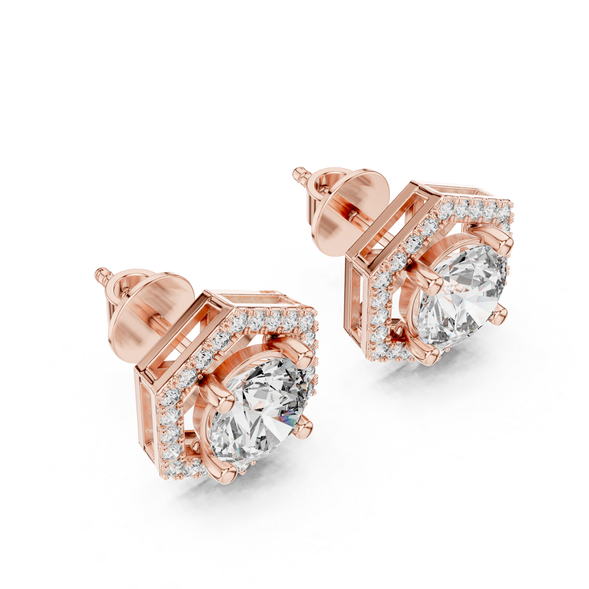 Rose gold hexagon halo diamond studs angle view
Round diamond hexagon studs side profile view
Hexagon halo diamond earrings angle profile view
Rose gold diamond studs perspective angle view
Round diamond halo studs angled side view
Hexagon diamond stud earrings profile view
Rose gold geometric studs angle profile view
Halo diamond stud earrings angled view
Hexagon framed diamond studs profile view
Round diamond hexagon earrings angled view