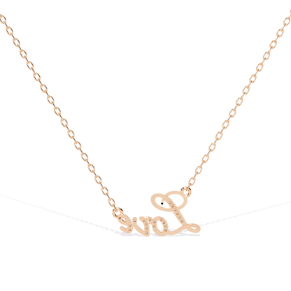 Rose Gold Love Diamond Name Necklace Back View
Back View Love Diamond Name Necklace
Rose Gold Love Script Necklace Back View
Rear View Love Name Necklace
Rose Gold Love Pendant Back View
Love Script Necklace Reverse View
Rose Gold Love Necklace Back Side
Polished Love Diamond Name Necklace Back
Rose Gold Love Script Pendant Rear View
Rose Gold Love Name Necklace Reverse View