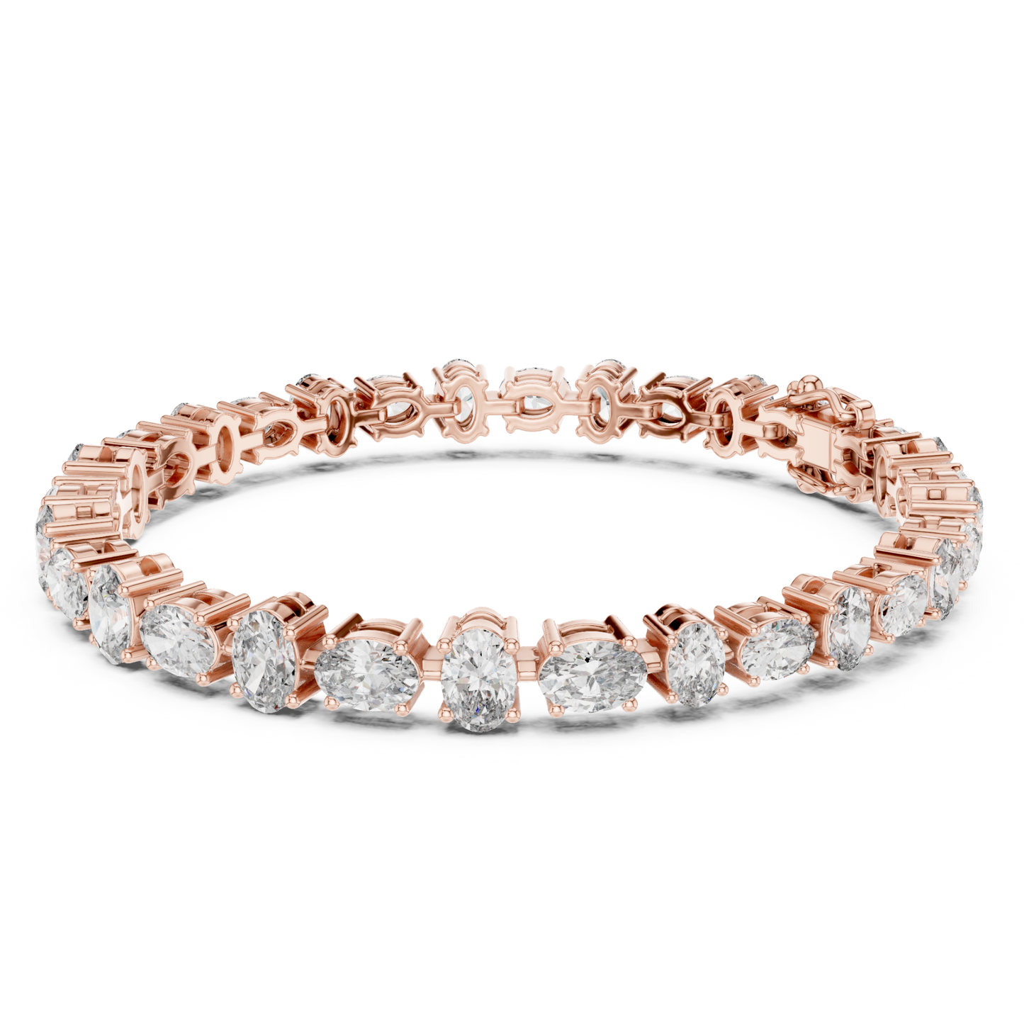 Rose gold oval diamond tennis bracelet with prong setting
Luxury oval cut diamond bracelet in solid rose gold
Elegant oval diamond tennis bracelet for women
Fine jewelry bracelet with brilliant oval diamonds
Classic rose gold oval diamond bracelet design
Premium tennis bracelet featuring oval cut diamonds
Designer rose gold bracelet with sparkling diamonds
Modern oval diamond bracelet with secure clasp
Statement oval diamond tennis bracelet jewelry
Handcrafted rose gold oval diamond bracelet