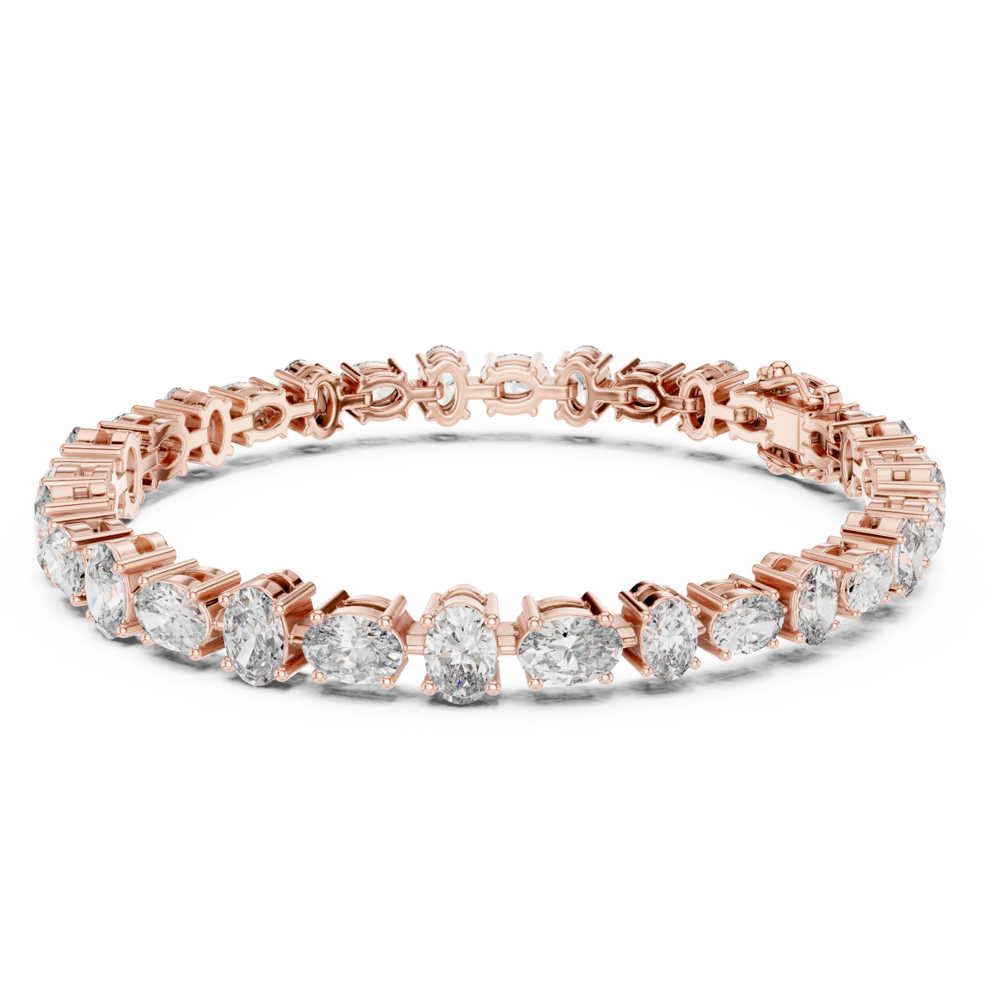 Rose gold oval diamond tennis bracelet with prong setting
Luxury oval cut diamond bracelet in solid rose gold
Elegant oval diamond tennis bracelet for women
Fine jewelry bracelet with brilliant oval diamonds
Classic rose gold oval diamond bracelet design
Premium tennis bracelet featuring oval cut diamonds
Designer rose gold bracelet with sparkling diamonds
Modern oval diamond bracelet with secure clasp
Statement oval diamond tennis bracelet jewelry
Handcrafted rose gold oval diamond bracelet