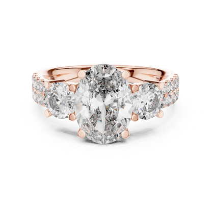 Rose gold oval three stone diamond engagement ring
Oval cut diamond ring with side stones in rose gold
Rose gold oval diamond bridal ring with pave band
Three stone oval diamond engagement ring in rose gold
Oval lab diamond ring with round side diamonds
Rose gold prong set oval diamond statement ring
Classic oval diamond engagement ring with accent stones
Minimal rose gold oval diamond wedding ring
Oval center stone diamond ring with pave shank
Elegant oval diamond ring in rose gold setting