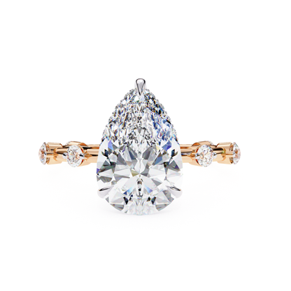 Pear Cut Diamond Hidden Halo Ring In Rose Gold
Rose Gold Pear Diamond Solitaire Ring
Pear Shape Diamond Ring With Round Side Stones
Rose Gold Ring With Pear Cut Center Diamond
Four Prong Pear Diamond Ring In Rose Gold
Front View Pear Cut Diamond Hidden Halo Ring
Rose Gold Diamond Ring With Pear Solitaire
Contemporary Pear Shape Diamond Ring
Pear Cut Engagement Ring With Diamond Band
Rose Gold Pear Diamond Ring Front View