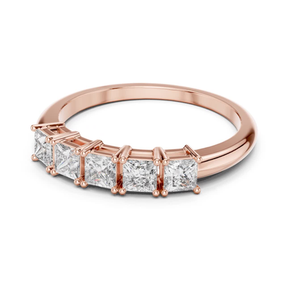 Rose gold princess diamond stack ring
Rose gold five stone diamond band
Princess cut diamond ring in rose gold
Minimal rose gold diamond wedding band
Elegant princess diamond anniversary ring
Contemporary rose gold square diamond ring
Slim rose gold multi diamond band
Rose gold straight princess cut ring
Modern princess diamond band in rose gold
Rose gold half eternity diamond ring