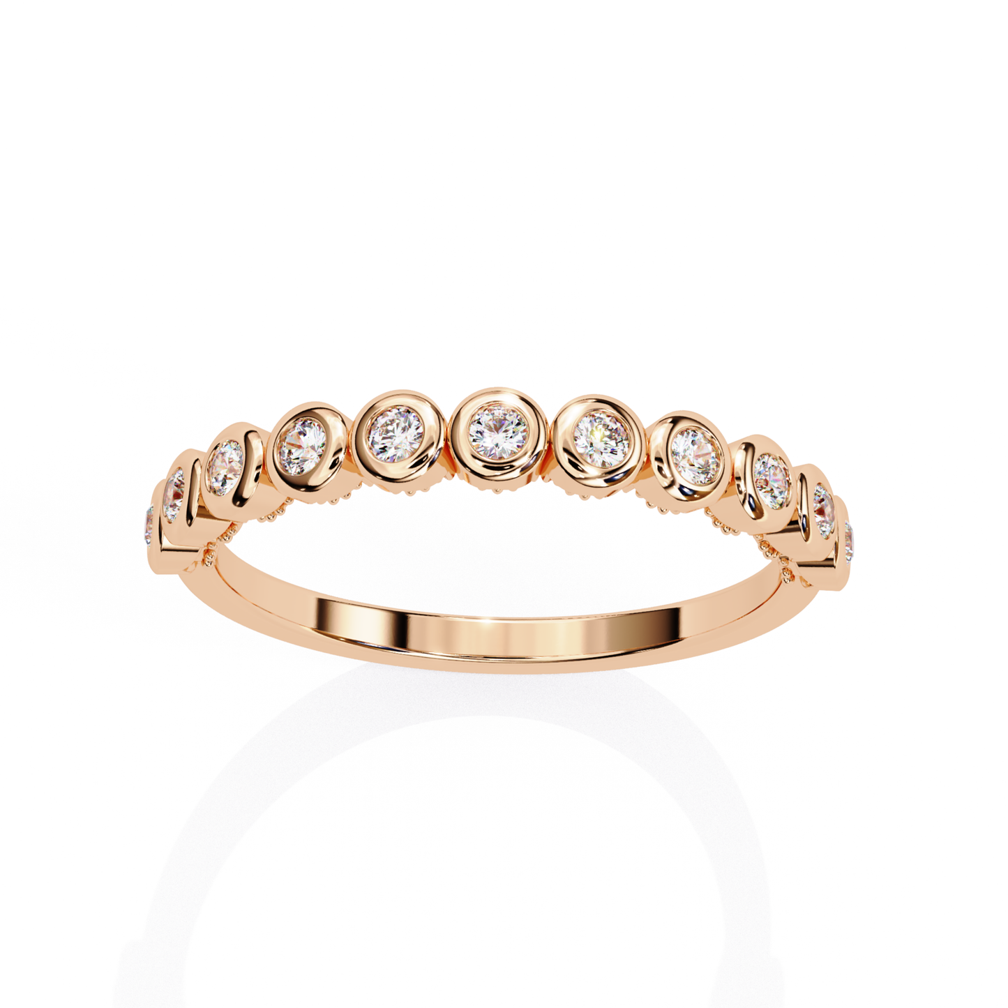 Rose gold round bezel diamond band
Round diamond bezel band in rose gold
Bezel set round diamond ring band
Rose gold diamond band with bezel setting
Round bezel diamond wedding band
Rose gold band with round diamonds
Bezel style round diamond band ring
Rose gold round diamond stack band
Round bezel diamond half band ring
Rose gold diamond band side view