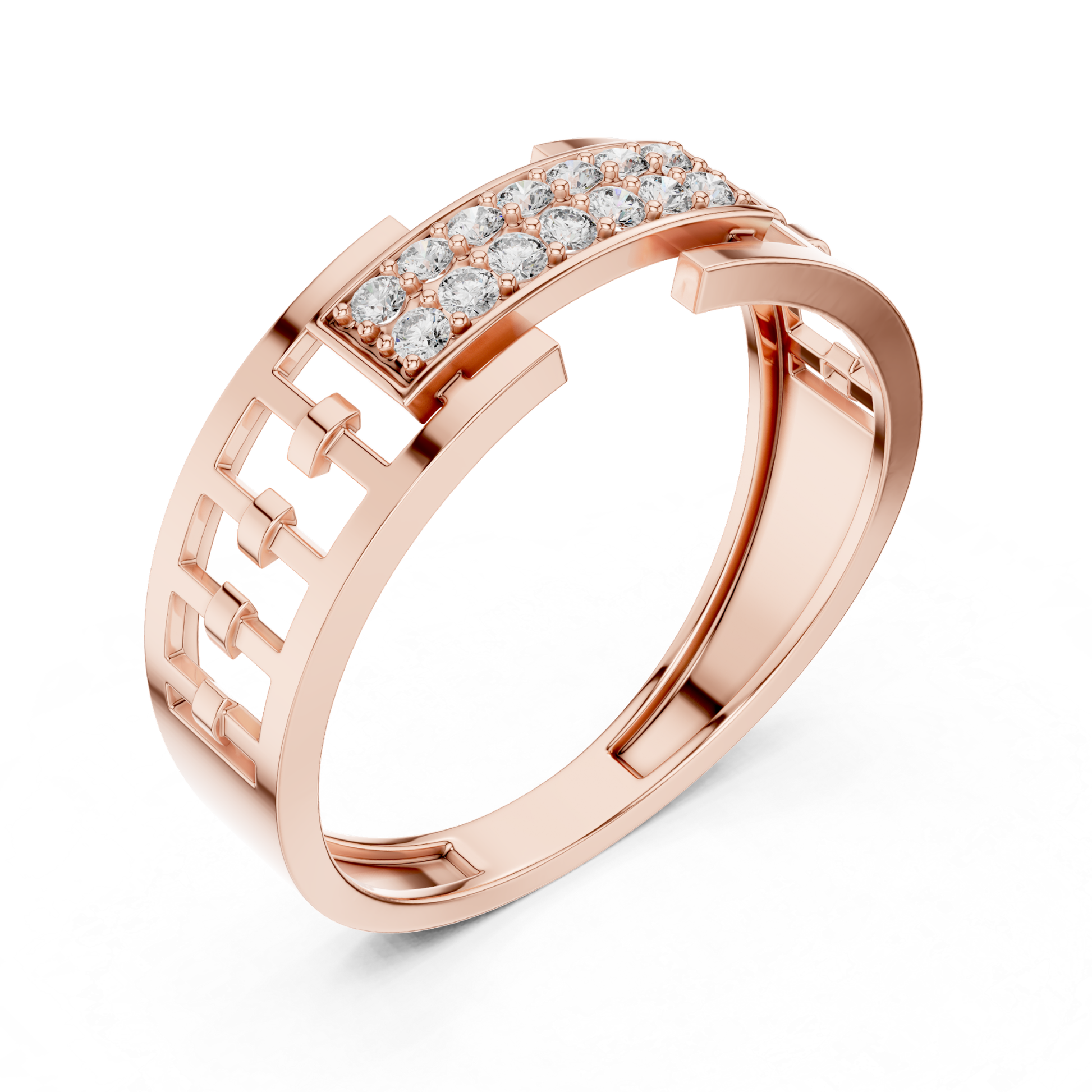 Rose gold round diamond open designer ring
Luxury rose gold ring with sparkling round diamonds
Elegant rose gold geometric diamond ring
Stylish rose gold open band ring with diamonds
Premium rose gold round diamond fashion ring
Modern rose gold statement ring with pave diamonds
High polish rose gold designer diamond ring
Bold rose gold ring featuring round cut diamonds
Exclusive rose gold luxury open style ring
Rose gold diamond ring with modern geometric design