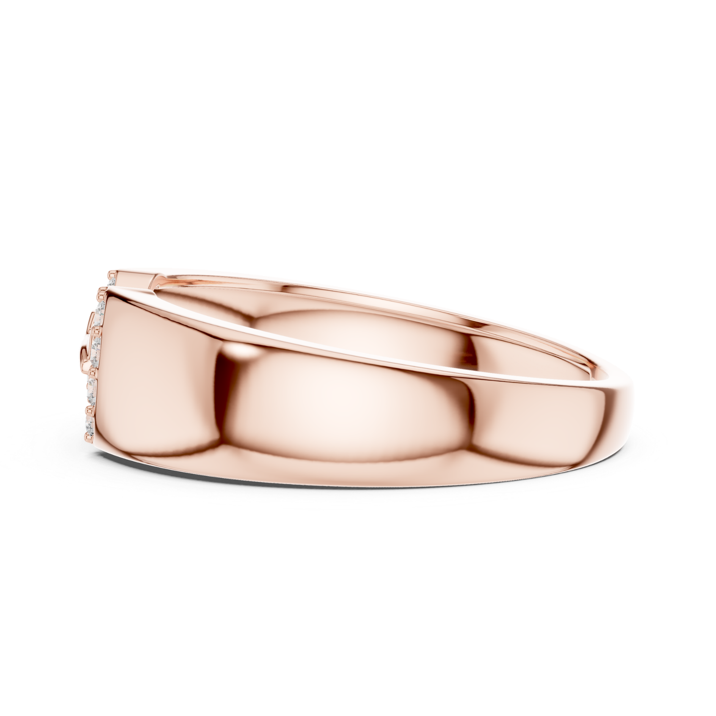 Side profile rose gold round diamond buckle band ring
Rose gold diamond buckle ring profile angle view
Round diamond rose gold wide band ring side profile
Modern rose gold buckle style diamond band ring
Sleek rose gold round diamond fashion band ring
Luxury rose gold geometric buckle diamond ring
Contemporary rose gold polished diamond band ring
Elegant rose gold round diamond statement ring
Minimal rose gold buckle design diamond ring
Rose gold round diamond designer band side view