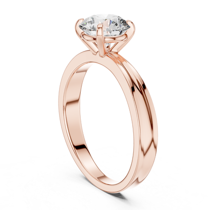 Rose gold round diamond ring profile view
Rose gold solitaire ring with tall setting
Rose gold polished band diamond profile
Round diamond rose gold ring from profile
Rose gold four prong diamond ring design
Rose gold classic solitaire ring profile
Raised round diamond setting in rose gold
Rose gold elegant diamond ring side profile
Rose gold slim band round diamond ring
Rose gold round cut diamond ring profile