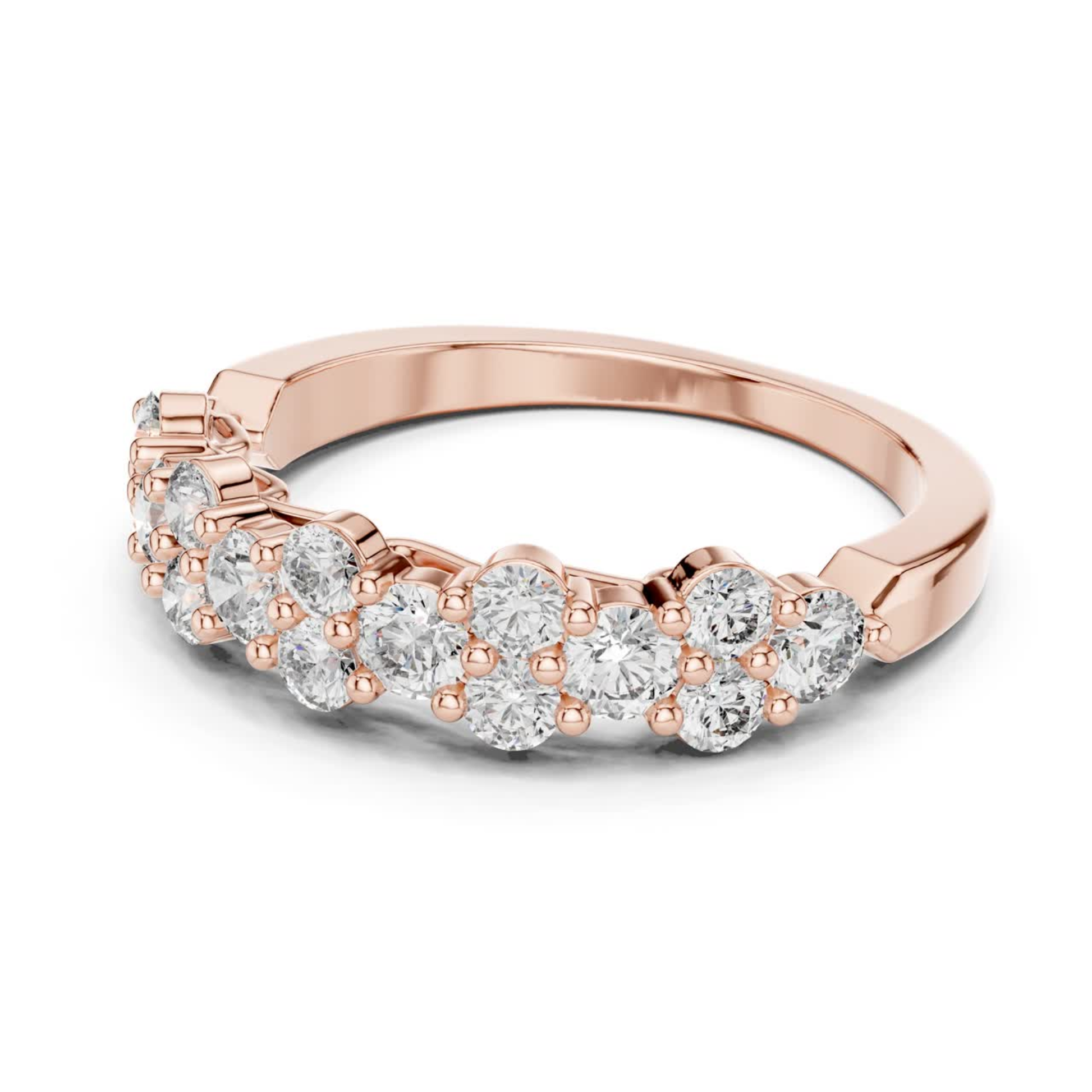 Side view rose gold diamond cluster band ring
Rose gold round diamond band side angle
Diamond cluster wedding band side view
Rose gold multi diamond ring side profile
Round diamond stackable band side view
Shared prong diamond band rose gold
Rose gold floral diamond ring side view
Minimal diamond cluster band side angle
Rose gold round diamond statement band
Side profile diamond anniversary band ring