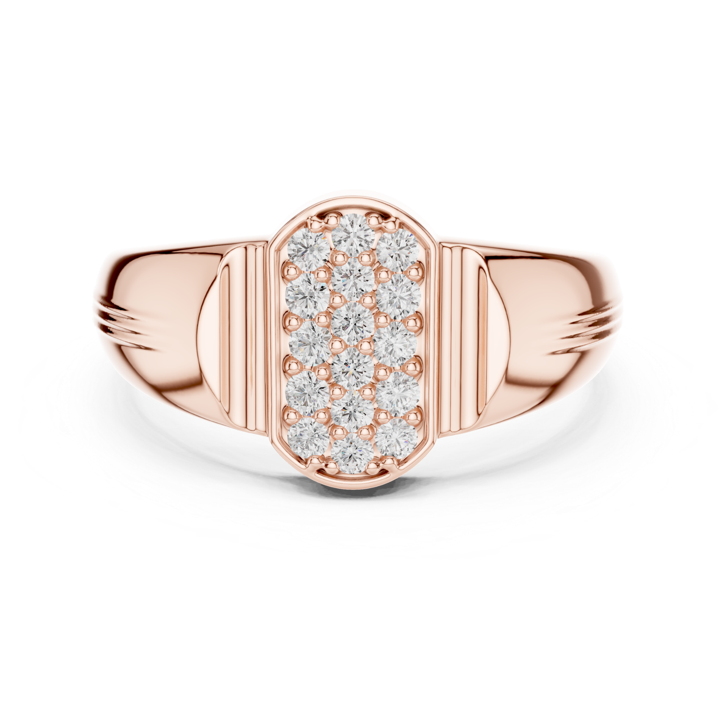 Rose gold diamond cluster signet ring for women
Round diamond cluster ring in rose gold
Minimal rose gold statement ring with round stones
Rose gold cluster ring with bold signet style design
Round cut cluster ring in polished rose gold
Rose gold fashion ring with rectangular top
Elegant round signet ring for everyday wear
Modern rose gold ring with round diamonds
Luxury rose gold ring with classic cluster setting
Rose gold multi ring with sleek bold band