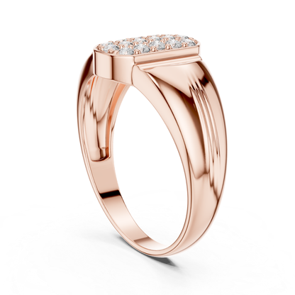 Rose gold diamond signet ring
Rear angled view of diamond cluster ring in rose gold
Rose gold cluster ring with tapered band rear profile
Polished rose gold ring with raised top rear view
Round cut diamond ring with rear angled rose gold band
Rose gold fashion ring with bold rear design
Elegant rear angled view of rose gold cluster ring
Modern rose gold signet ring with side profile
Luxury rose gold diamond ring with polished rear finish
Rose gold multi diamond ring with tapered rear shank