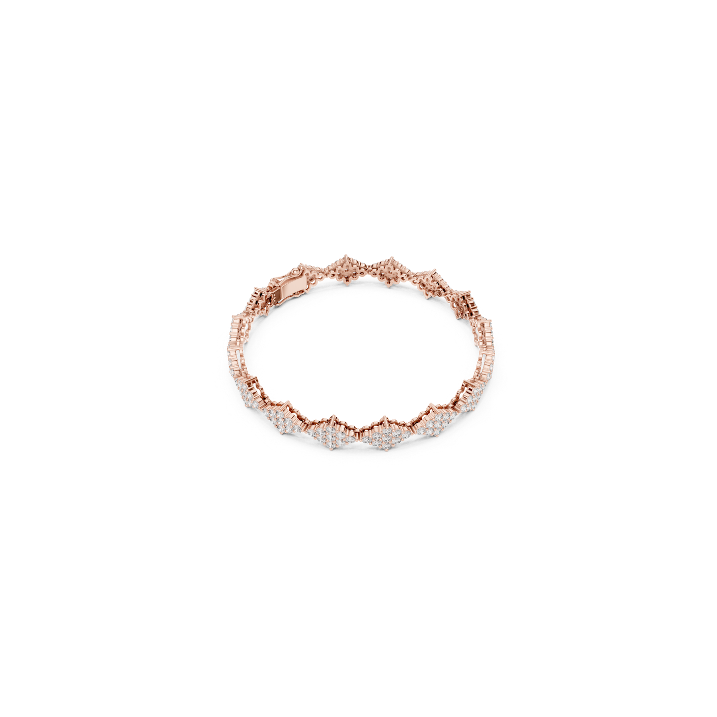Rose gold round diamond cluster tennis bracelet top view
Top view of round diamond cluster bracelet
Rose gold bracelet with round diamond clusters
Round diamond tennis bracelet from above
Rose gold diamond bracelet with cluster links
Complete top view of diamond cluster bracelet
Round diamond link bracelet in rose gold
Rose gold bracelet featuring floral diamond clusters
Round diamond cluster tennis bracelet on white background
Rose gold diamond bracelet with repeating clusters