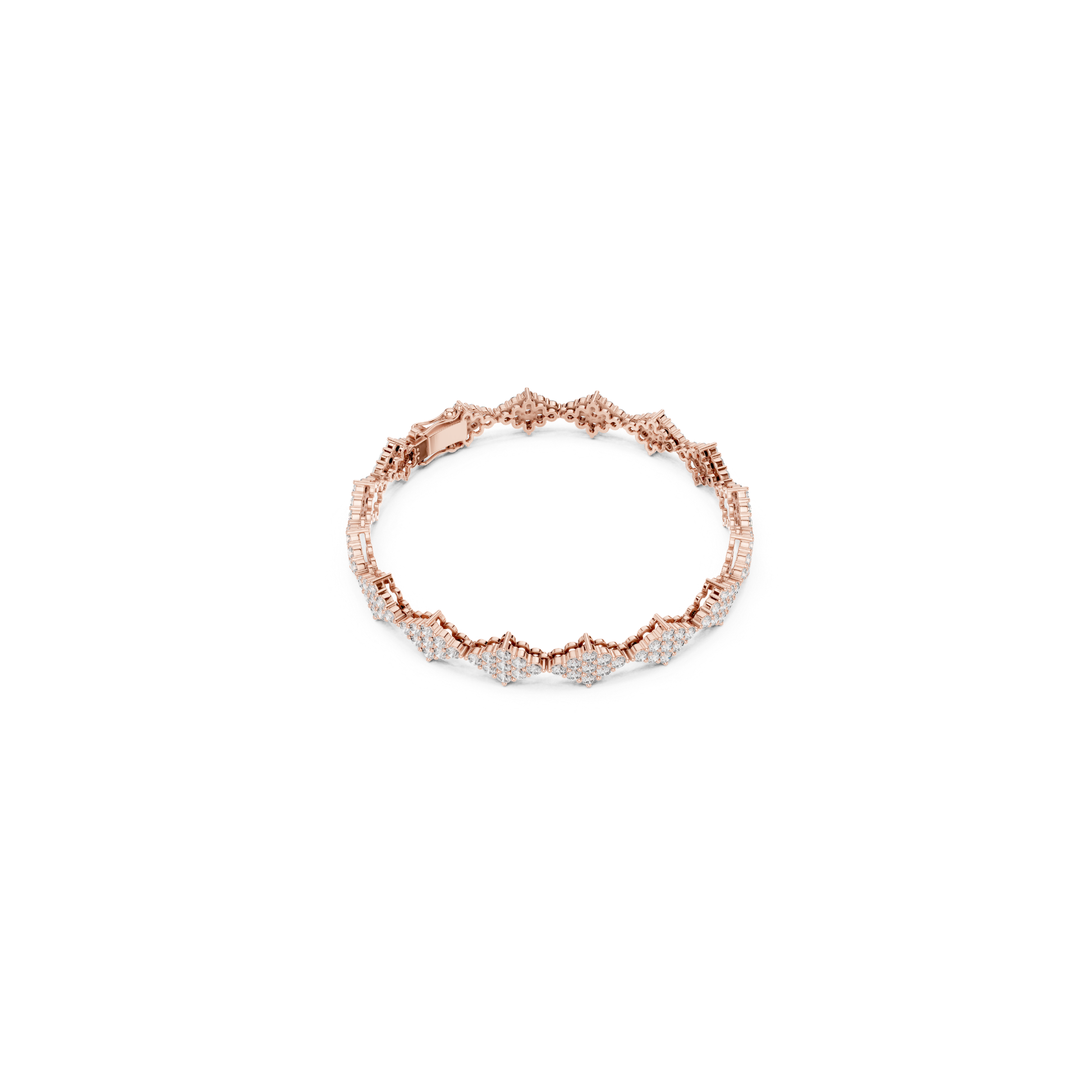 Rose gold round diamond cluster tennis bracelet top view
Top view of round diamond cluster bracelet
Rose gold bracelet with round diamond clusters
Round diamond tennis bracelet from above
Rose gold diamond bracelet with cluster links
Complete top view of diamond cluster bracelet
Round diamond link bracelet in rose gold
Rose gold bracelet featuring floral diamond clusters
Round diamond cluster tennis bracelet on white background
Rose gold diamond bracelet with repeating clusters