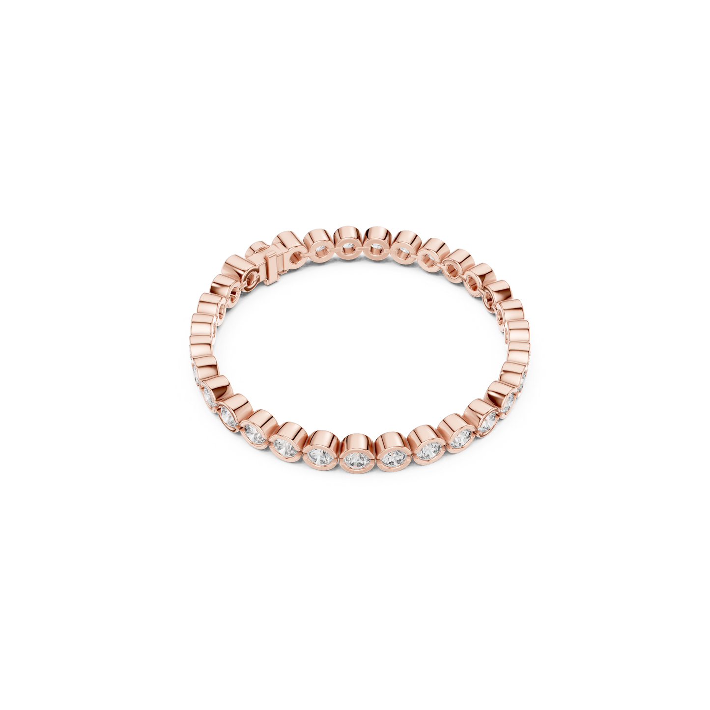 Rose gold round diamond eternity bracelet
Full circle diamond bracelet in rose gold
Round cut diamond wrist bracelet
Rose gold bracelet with continuous diamonds
Diamond eternity line bracelet design
Circular diamond bracelet top view
Rose gold round stone bracelet
Diamond bracelet with secure clasp closure
Elegant round diamond bracelet profile
Rose gold diamond jewelry bracelet