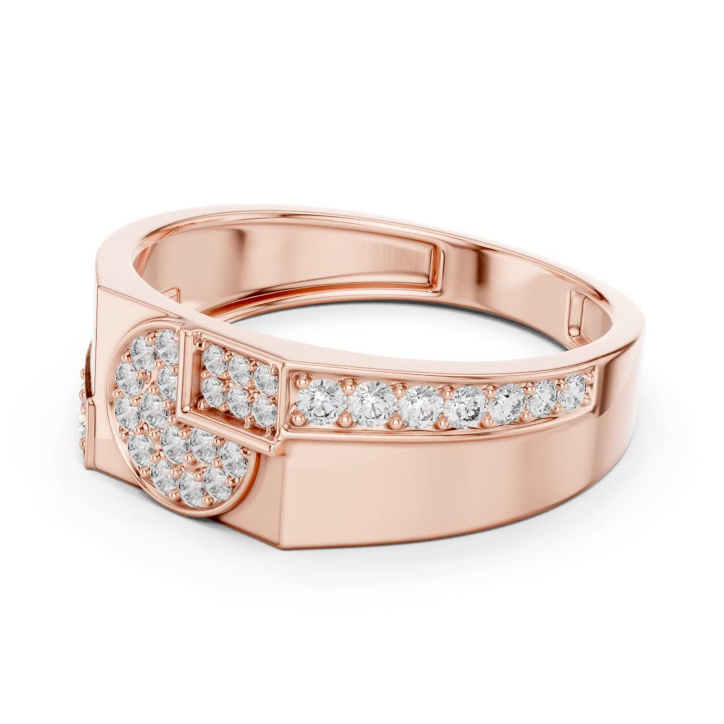 Side view rose gold round diamond geometric band ring
Rose gold round diamond modern band ring angle
Geometric rose gold diamond statement ring side view
Polished rose gold round diamond fashion band ring
Luxury rose gold geometric designer diamond ring
Sleek rose gold round diamond wide band ring
Contemporary rose gold diamond accented band ring
Elegant rose gold geometric diamond ring profile
Minimal rose gold round diamond ring
Rose gold modern geometric diamond band side angle