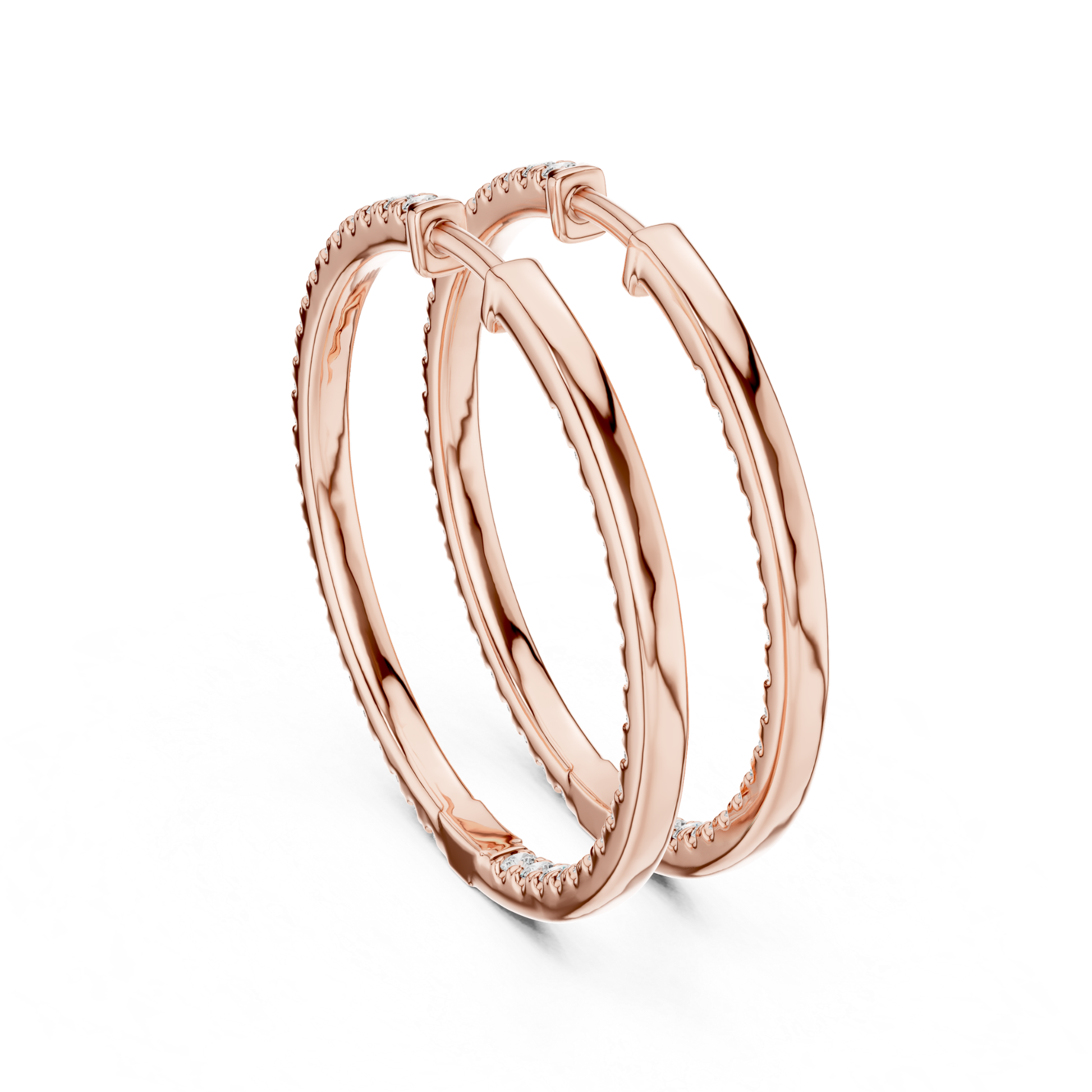 Rose gold diamond hoop earrings angled back view
Elegant rose gold hoop earrings with diamond accents
Classic rose gold hoops with round diamonds
Minimal rose gold diamond hoop earrings design
Fine jewelry rose gold hoop earrings for women
Luxury rose gold hoops with diamond detailing
Sleek rose gold hoop earrings with diamonds
Everyday rose gold diamond hoop earrings style
Modern rose gold hoop earrings with diamond row
Stylish rose gold hoop earrings with round diamond accents
