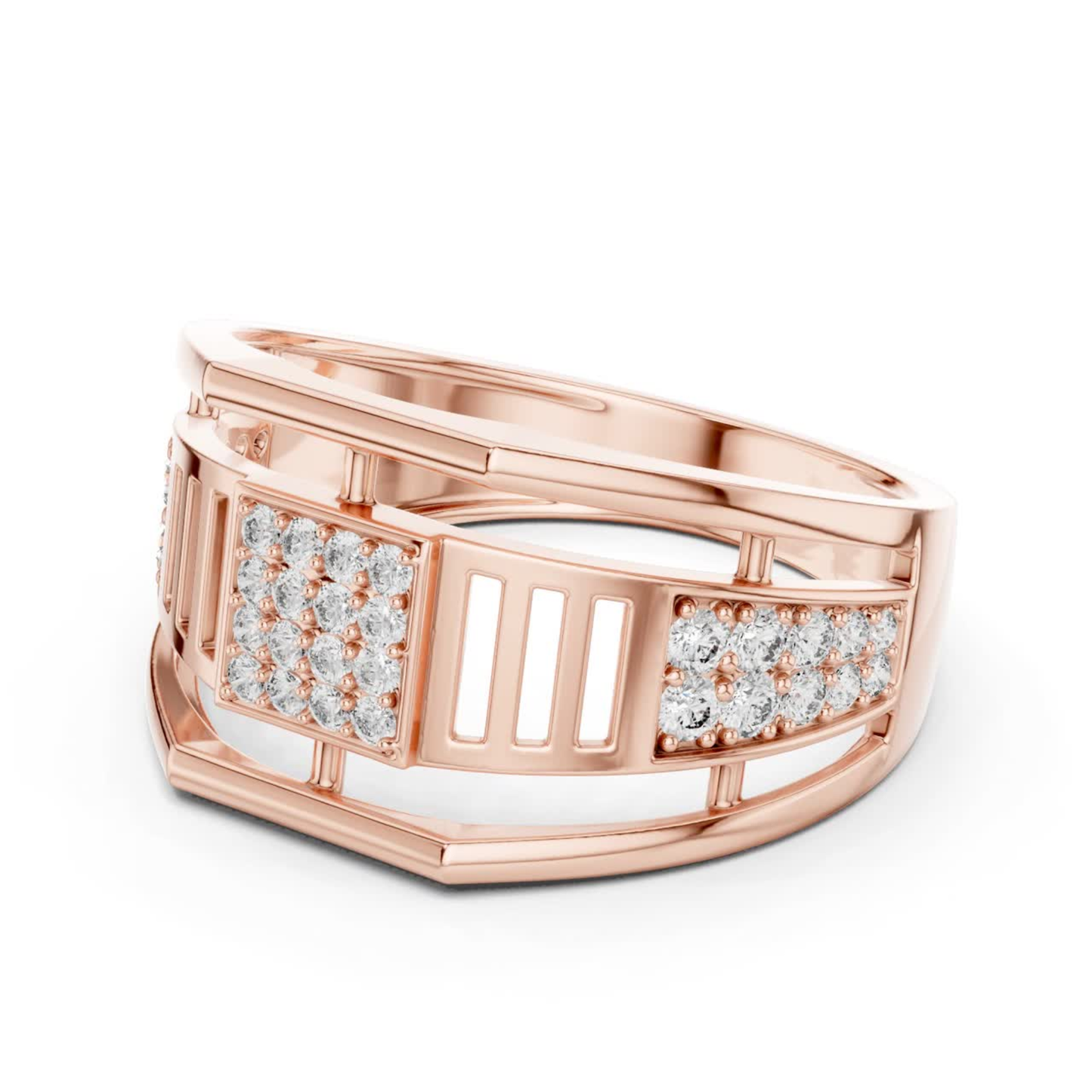 Rose gold modern open ring with round diamonds
Elegant rose gold geometric diamond band ring
Rose gold designer ring with pave diamonds
Modern rose gold statement ring for women
Luxury rose gold open frame diamond ring
Stylish rose gold wide band diamond ring
Fine jewelry rose gold round diamond ring
Unique rose gold geometric fashion ring design
Handmade rose gold diamond ring closeup view
Rose gold contemporary ring with sparkling diamonds