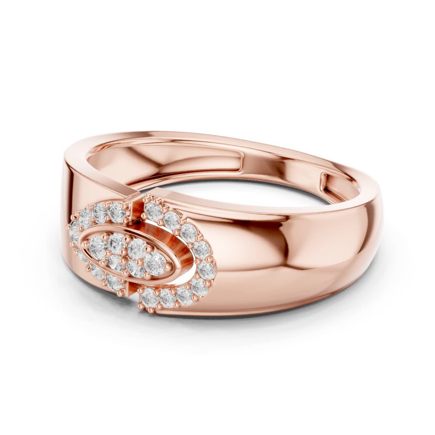 Rose gold round diamond oval halo band ring
Side view rose gold oval diamond statement ring
Round diamond rose gold oval centerpiece band ring
Modern rose gold oval halo diamond fashion ring
Polished rose gold round diamond wide band ring
Elegant rose gold oval diamond designer ring
Luxury rose gold halo diamond statement band
Contemporary rose gold round diamond oval ring
Sleek rose gold oval halo fashion band ring
Rose gold bold oval diamond band ring side angle