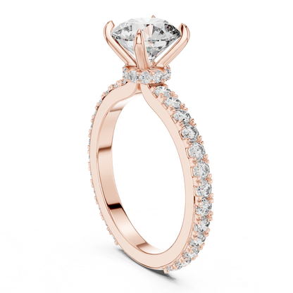 Rose gold round diamond solitaire ring
Round diamond ring with hidden halo
Rose gold pave band diamond ring
Round cut diamond engagement ring
Hidden halo round diamond ring side view
Rose gold diamond ring profile view
Round solitaire ring with pavé diamonds
Four prong round diamond ring
Diamond engagement ring with hidden halo
Rose gold round diamond ring angle view