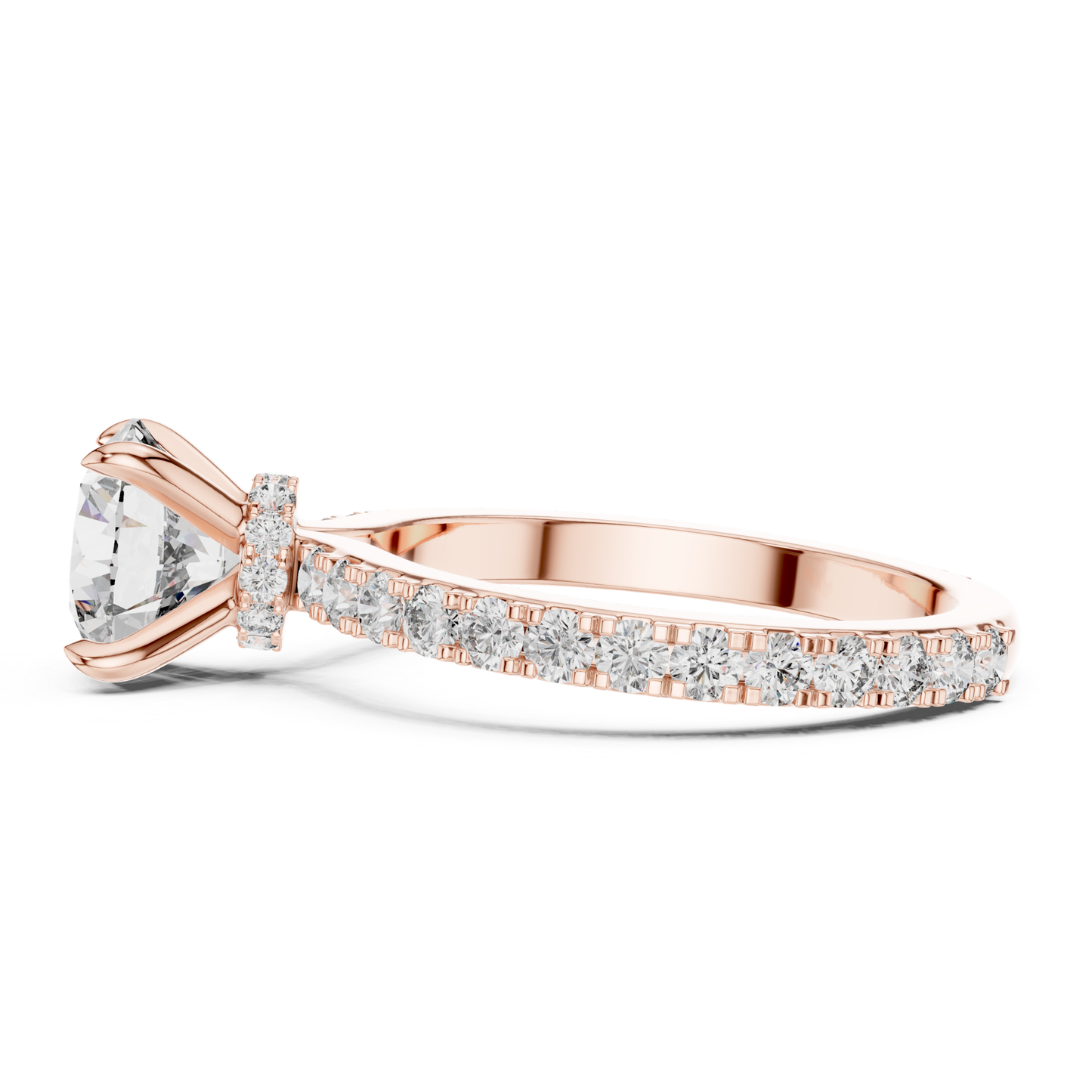 Rose gold round solitaire diamond ring side angle
Round diamond ring with double pave band
Rose gold engagement ring profile detail
Round brilliant diamond ring side perspective
Hidden halo round diamond ring in rose gold
Rose gold pave diamond shank ring
Round cut diamond solitaire ring gallery view
Four prong round diamond ring side profile
Rose gold round diamond ring side detail
Classic round diamond ring with pave setting