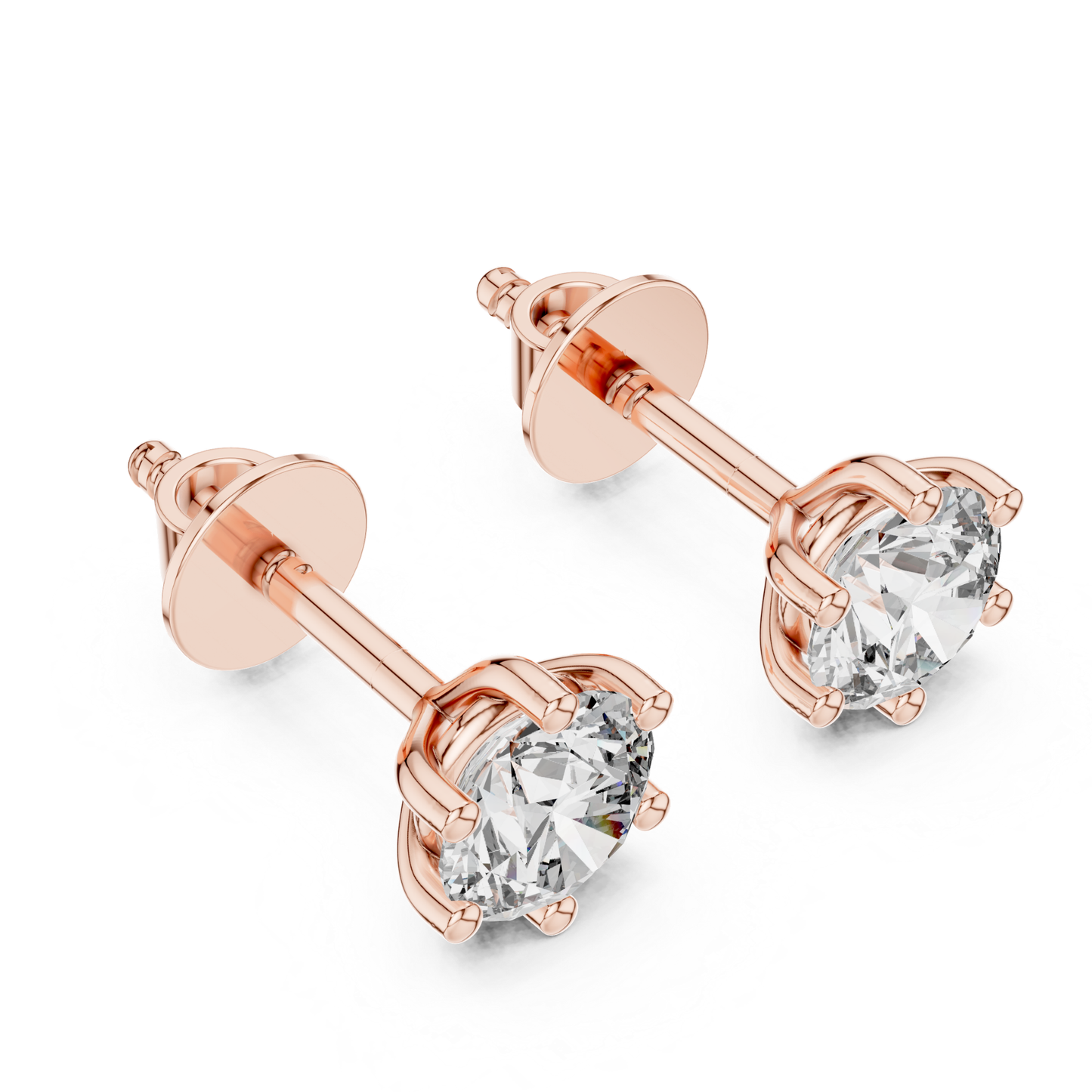 Rose gold round diamond stud earrings angle view
Round diamond solitaire stud earrings angle view
Six prong round diamond studs angle view
Rose gold diamond stud earrings angle view
Classic round diamond studs profile view
Round solitaire diamond earrings angle view
Rose gold prong set diamond studs angle
Round brilliant diamond studs profile view
Minimal diamond stud earrings angle view
Round diamond earrings rose gold angle view