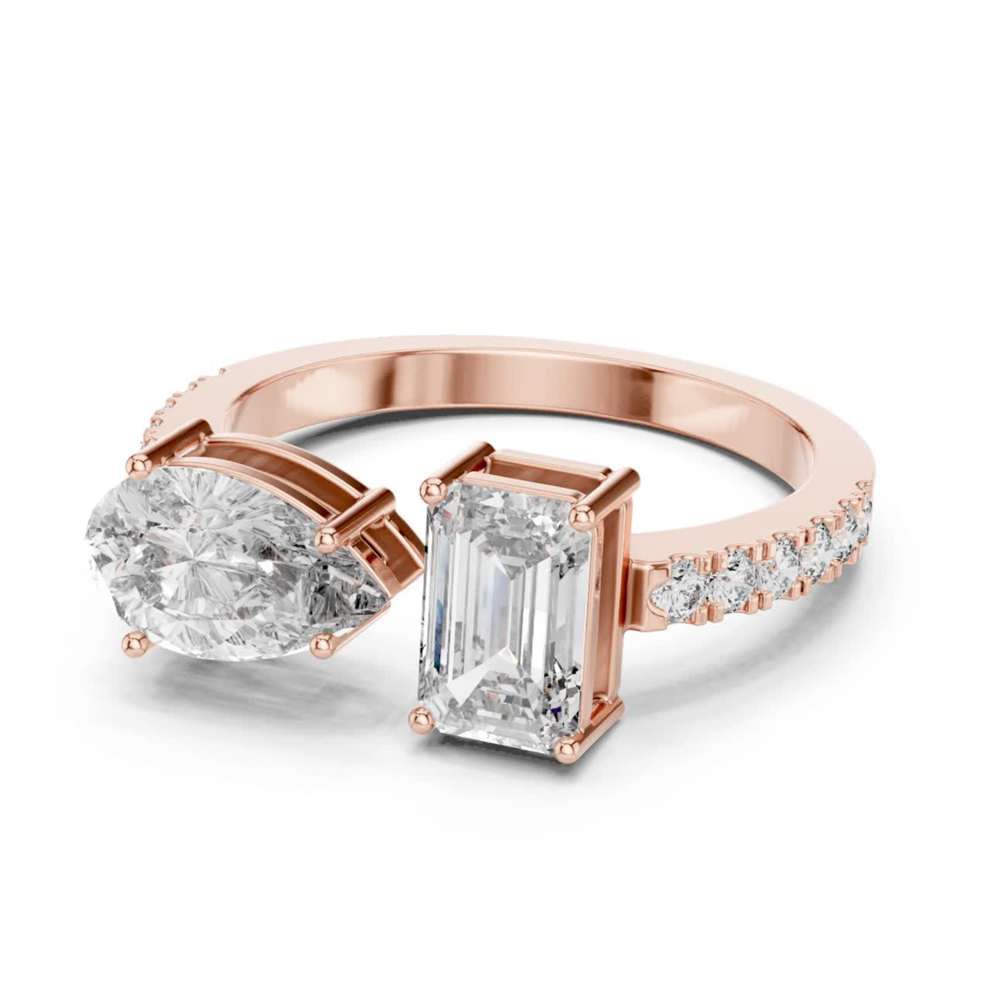 Rose gold toi et moi diamond ring side view
Side view of rose gold toi et moi ring
Rose gold emerald and marquise diamond ring side
Two stone diamond ring side view in rose gold
Rose gold emerald cut and marquise ring
Side angle rose gold two stone diamond ring
Rose gold bypass diamond ring side profile
Emerald and marquise diamond ring in rose gold
Rose gold dual diamond ring side angle
Rose gold toi et moi engagement ring side view