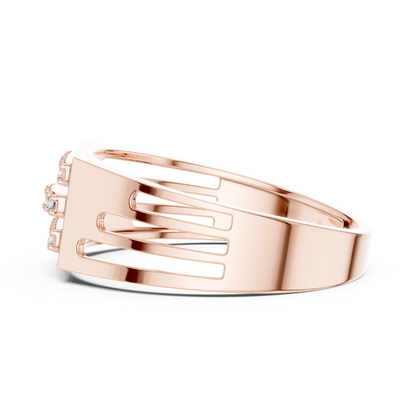 Side view rose gold triple row diamond ring
Rose gold openwork band ring side profile
Triple row round diamond rose gold ring
Rose gold geometric diamond ring side angle
Modern rose gold statement band ring
Wide band rose gold diamond ring profile
Rose gold designer ring with open details
Contemporary rose gold diamond band side view
Luxury rose gold triple row diamond ring
Rose gold fashion ring with diamond accents