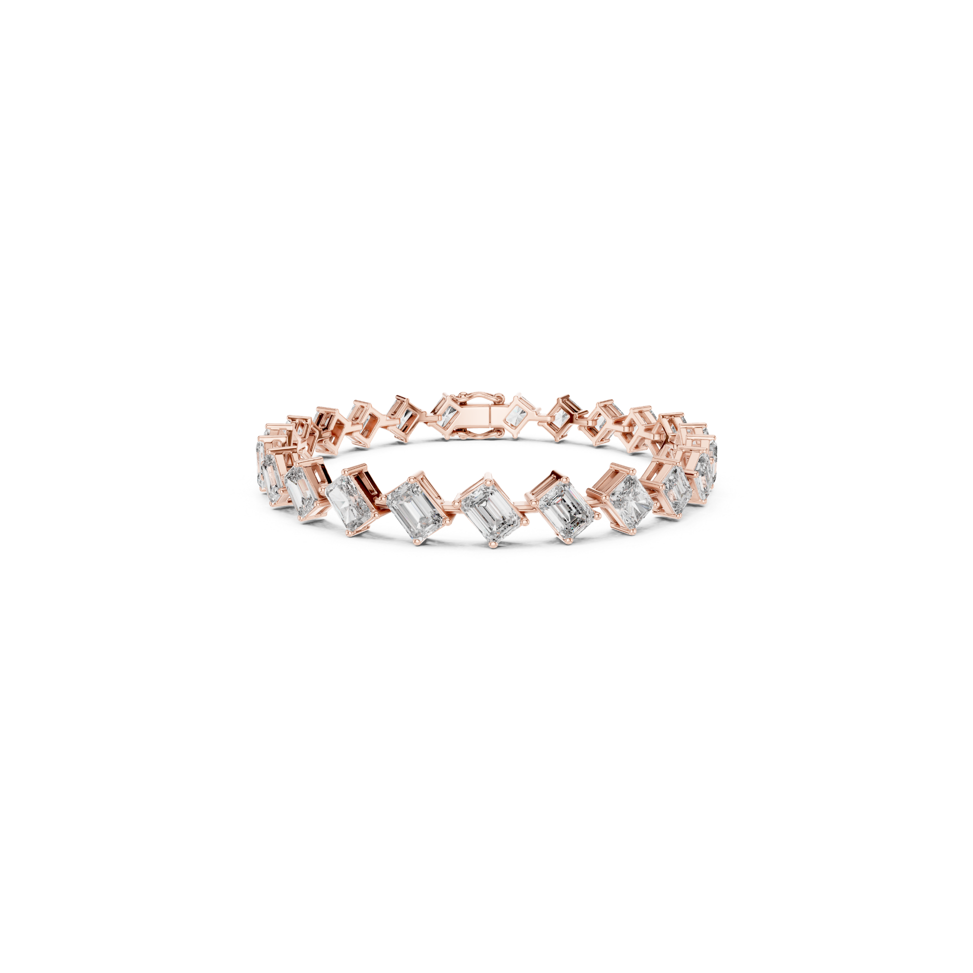 Rose gold vertical emerald cut diamond tennis bracelet
Emerald cut diamond line bracelet in rose gold
Luxury geometric diamond bracelet for women
Rose gold bracelet with elongated emerald diamonds
Fine jewelry emerald diamond tennis bracelet
Modern rose gold diamond bracelet design
Premium emerald cut diamond bracelet with prong setting
Designer tennis bracelet featuring emerald diamonds
Elegant rose gold bracelet with step cut diamonds
Solid rose gold emerald cut diamond bracelet jewelry