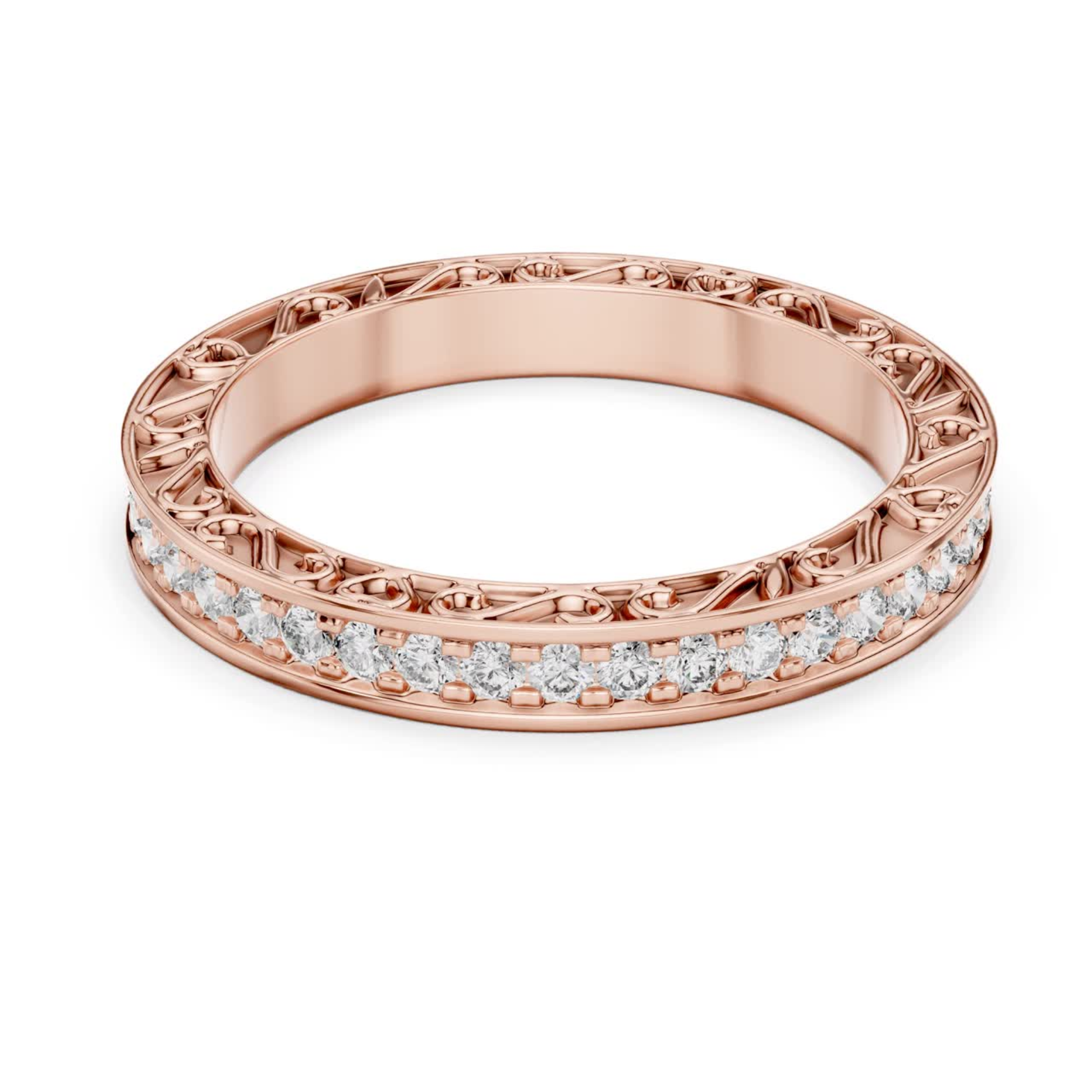 Round Diamond Eternity Band Angled Front View
Rose Gold Diamond Band Ring Perspective View
Round Cut Diamond Ring Low Angle View
Channel Set Diamond Band Side Angle
Round Diamond Wedding Band Oblique View
Rose Gold Eternity Ring Diagonal View
Round Diamond Band Ring Angled Display
Slim Diamond Eternity Band Perspective View
Round Diamond Ring Gallery Edge View
Rose Gold Diamond Eternity Band Angle View