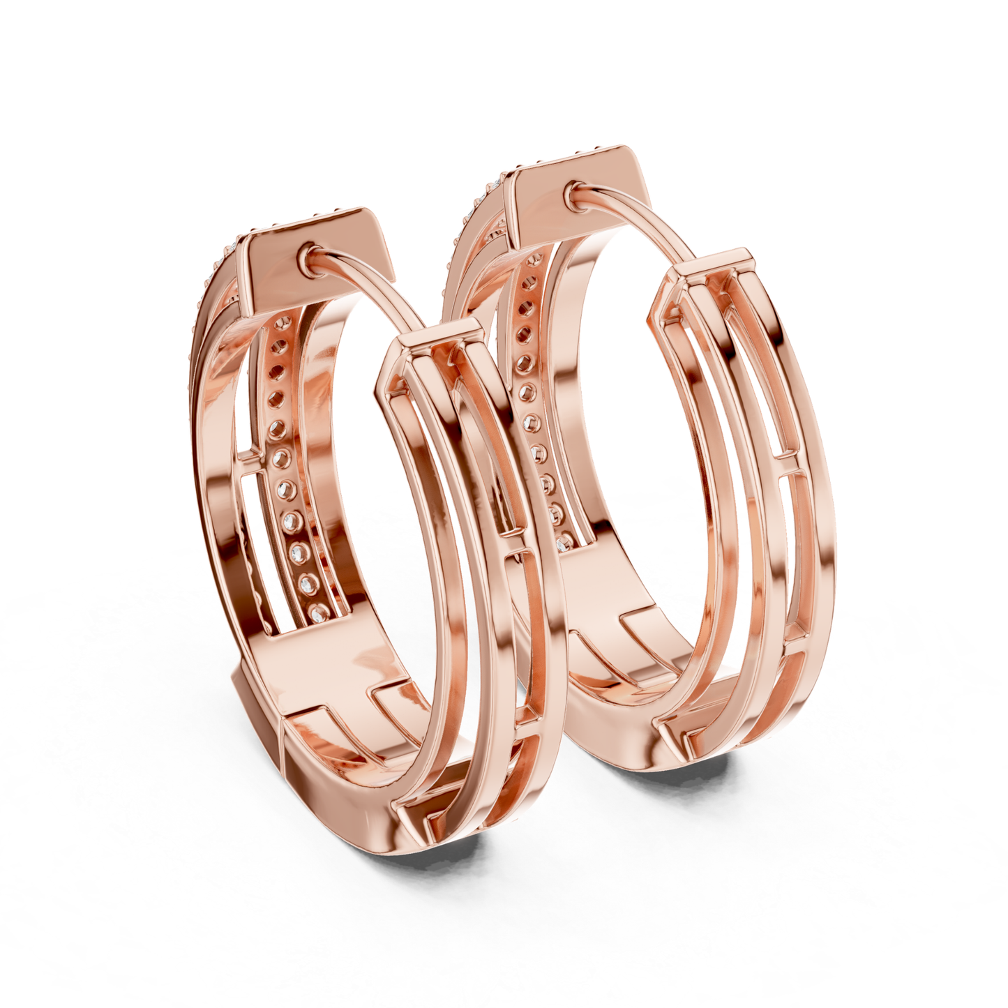 Round diamond double row hoop earrings back view
Rose gold diamond hoop earrings rear view
Double row diamond hoop earrings back profile
Round diamond hoop earrings clasp back view
Rose gold hoop earrings inner back detail
Round diamond hoop earrings rear angle view
Double row diamond earrings back perspective
Rose gold diamond hoops with hinge back view
Round diamond hoop earrings back side detail
Diamond hoop earrings back locking mechanism