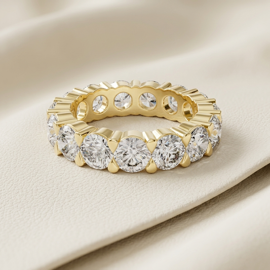 Round diamond eternity band.
Yellow gold eternity band.
Round diamond wedding band.
Full eternity diamond band.
Classic round eternity band.
Luxury diamond eternity band.
Gold band with round diamonds.
Brilliant round diamond band.
Elegant eternity diamond band.
Round cut eternity band.
