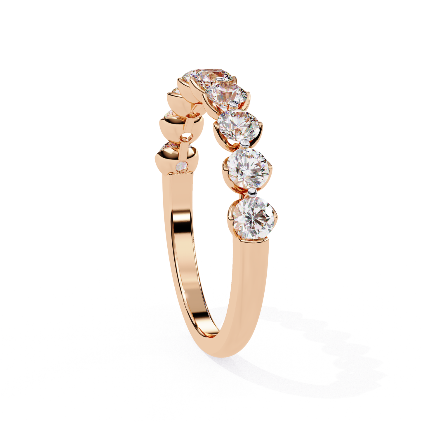Round Diamond Half Eternity Ring Rose Gold Side View
Rose Gold Round Diamond Anniversary Ring Side View
Shared Prong Round Diamond Ring Rose Gold Side View
Round Cut Diamond Wedding Band Rose Gold Side View
Rose Gold Stackable Round Diamond Ring Side View
Classic Round Diamond Band Rose Gold Side View
Rose Gold Bridal Diamond Ring Side View
Modern Round Diamond Band Rose Gold Side View
Rose Gold Fine Diamond Ring Side View
Elegant Round Diamond Band Rose Gold Side View