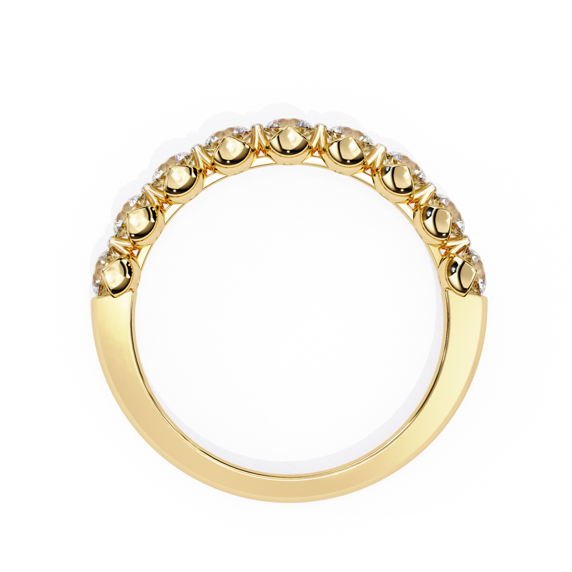 Round Diamond Half Eternity Ring Yellow Gold Back View
Yellow Gold Round Diamond Anniversary Ring Back View
Shared Prong Round Diamond Ring Yellow Gold Back View
Round Cut Diamond Wedding Band Yellow Gold Back View
Yellow Gold Stackable Round Diamond Ring Back View
Classic Round Diamond Band Yellow Gold Back View
Yellow Gold Bridal Diamond Ring Back View
Modern Round Diamond Band Yellow Gold Back View
Yellow Gold Fine Diamond Ring Back View
Elegant Round Diamond Band Yellow Gold Back View