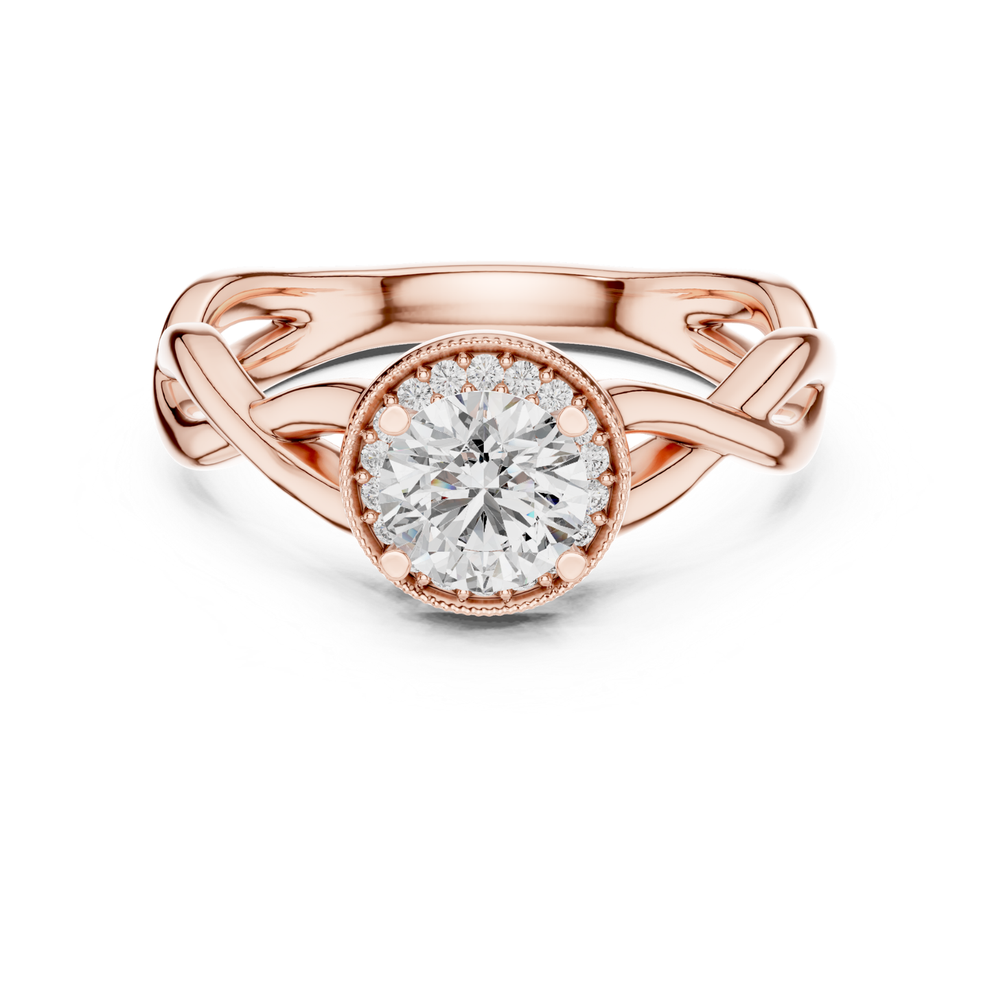 Round diamond halo twist engagement ring
Rose gold round diamond halo ring
Twisted band round diamond ring
Round diamond milgrain halo ring
Rose gold halo engagement ring
Round brilliant diamond twist ring
Intertwined band diamond ring
Lab grown round diamond halo ring
Classic twist shank diamond ring
Rose gold round halo solitaire ring