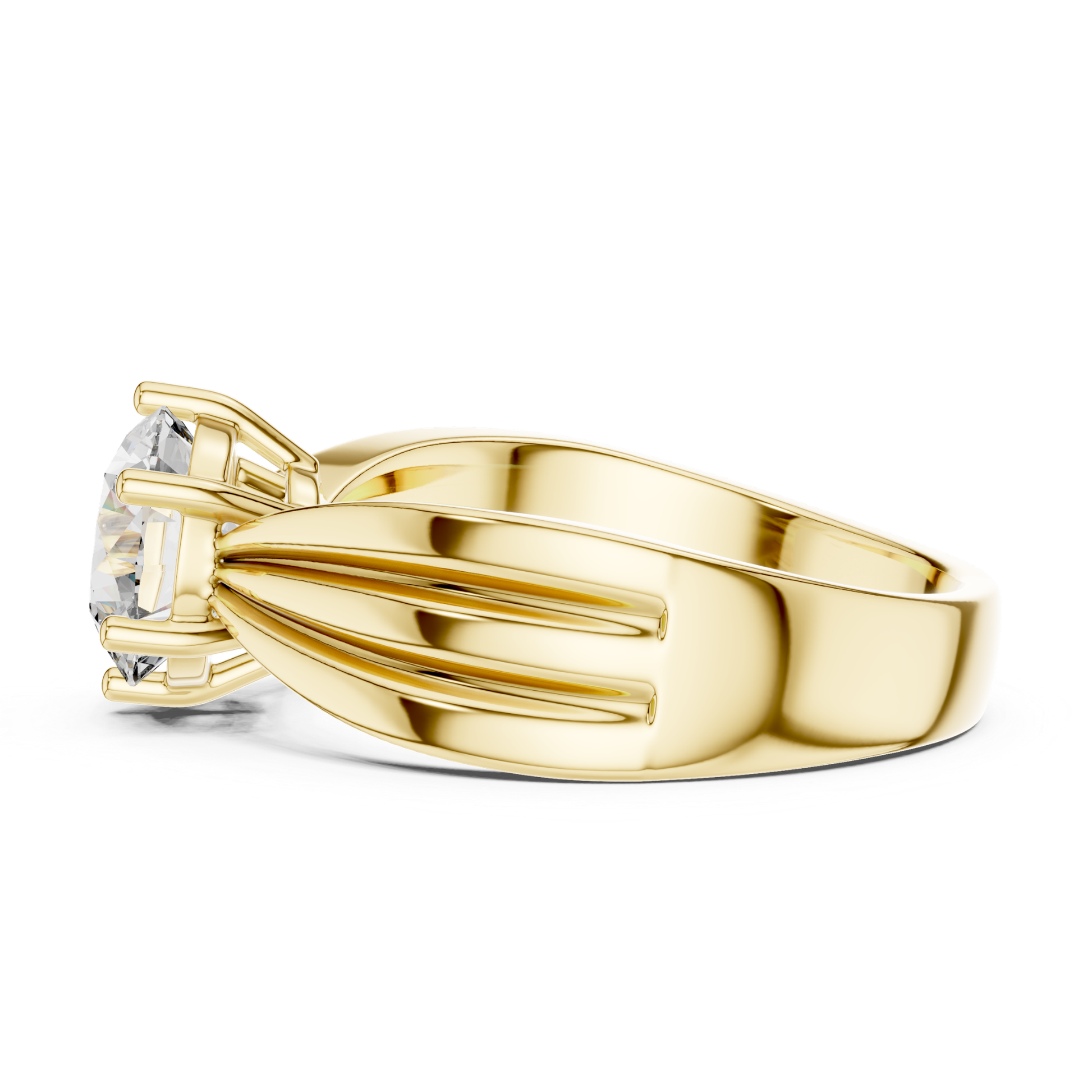 Round diamond split shank solitaire ring side profile view
Yellow gold round diamond ring side profile
Side profile round diamond engagement ring
Yellow gold six prong solitaire ring
Round brilliant diamond ring side view
Split shank gold diamond ring profile
Cathedral setting round diamond ring
Polished yellow gold solitaire ring
Lab grown round diamond gold ring
Classic round diamond ring side profile