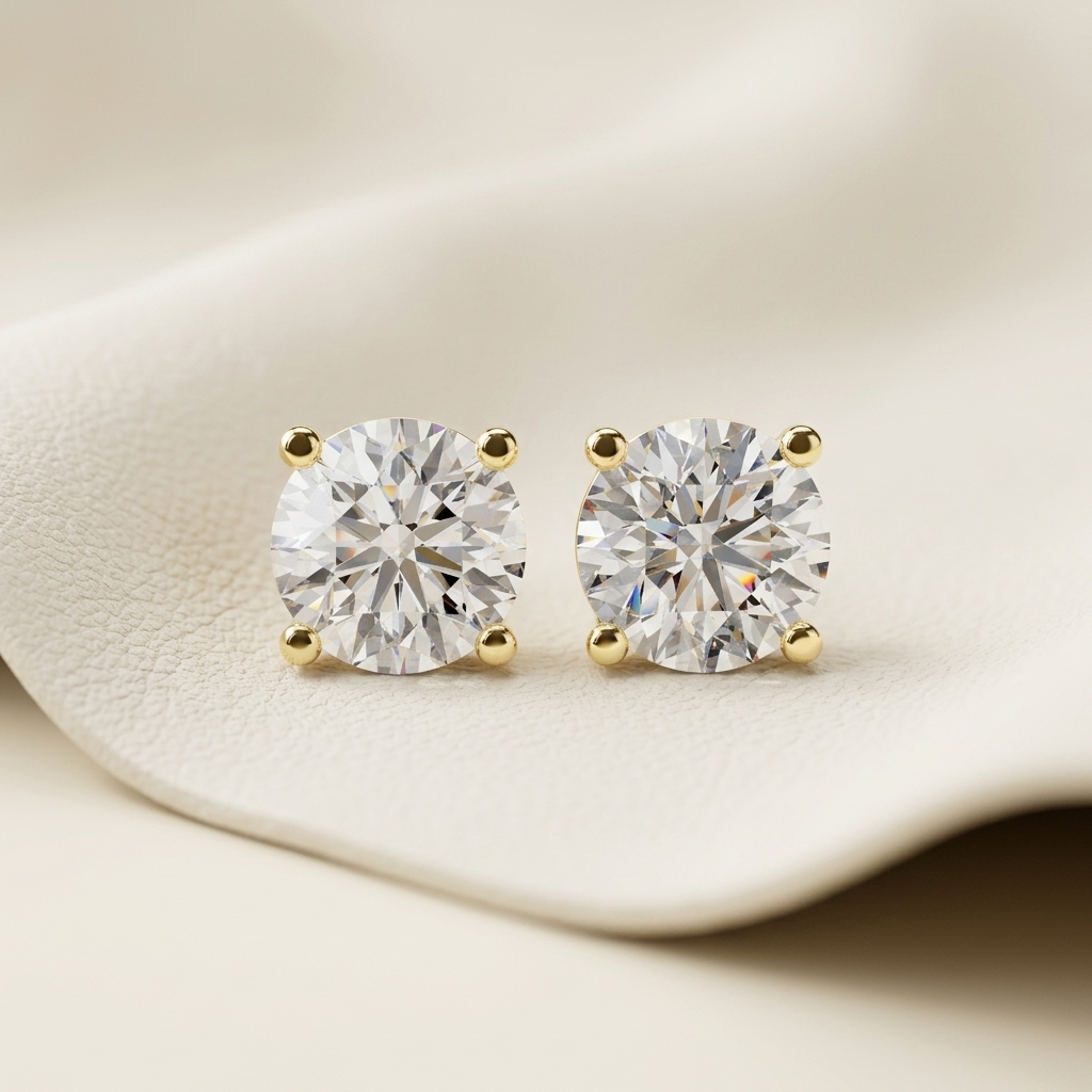 Yellow gold round diamond stud earrings featuring brilliant solitaire diamonds.
Elegant round diamond stud earrings crafted in polished yellow gold.
Luxury yellow gold solitaire diamond earrings with a timeless four-prong setting.
Fine jewelry round diamond stud earrings showcasing brilliant round-cut diamonds.
Contemporary yellow gold round solitaire earrings with exceptional brilliance.
Premium round diamond stud earrings designed in polished yellow gold.
Designer yellow gold solitaire diamond earrings of