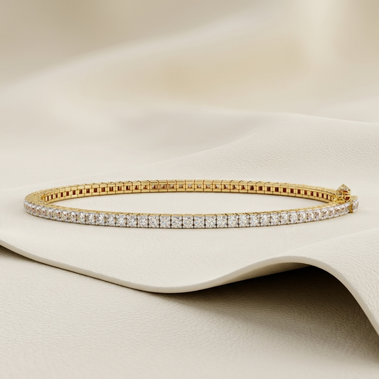 Round Diamond Tennis Bangle Front View Display
Classic Round Diamond Bangle With Box Clasp
Round Cut Diamond Tennis Bangle Luxury Design
Elegant Round Diamond Bangle Yellow Gold Finish
Fine Round Diamond Tennis Bangle Side Profile
Lab Grown Round Diamond Bangle Prong Setting
Premium Round Diamond Bangle Fine Jewelry Style
Modern Round Diamond Tennis Bangle Product View
Brilliant Round Diamond Bangle Polished Gold Look
Timeless Round Diamond Tennis Bangle Collection