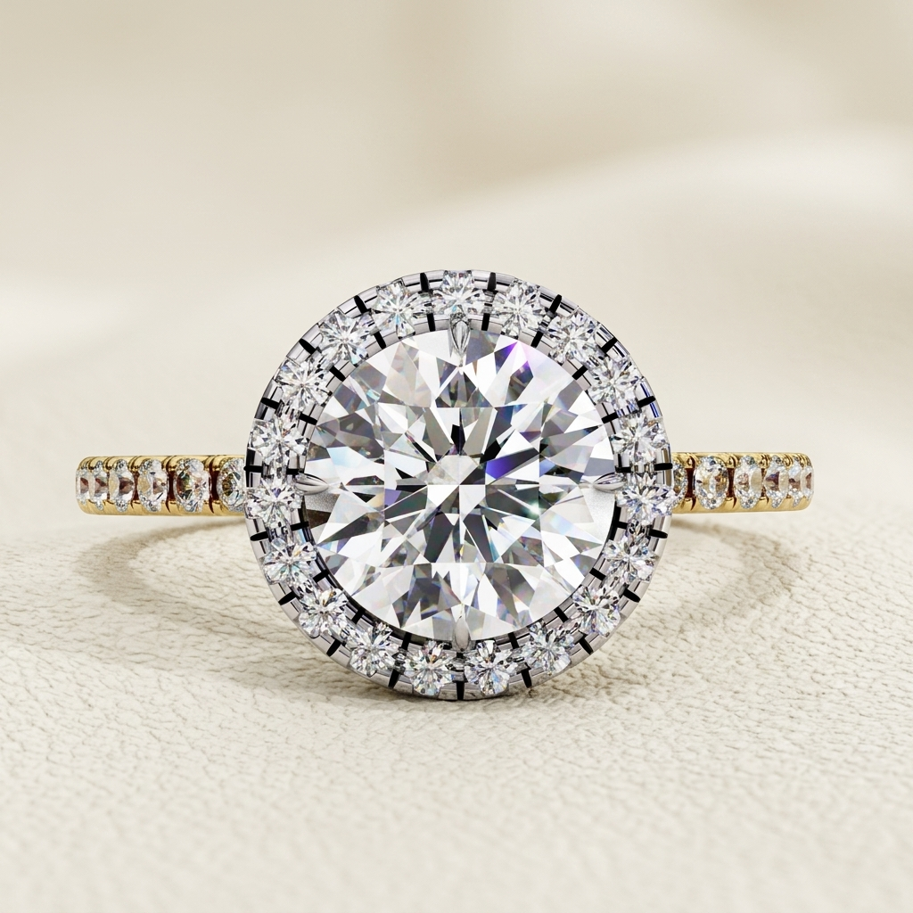 Elegant Round Halo Diamond Ring In Yellow Gold With Pavé Diamonds
Round Brilliant Halo Diamond Ring Featuring A Yellow Gold Shank
Luxury Round Cut Diamond Ring With A Sparkling Halo Setting
Timeless Round Halo Diamond Ring With A Pavé Diamond Band
Fine Jewelry Round Diamond Ring In A Two Tone Gold Setting
Brilliant Round Halo Diamond Ring Designed For Everyday Elegance
Classic Round Diamond Ring With Halo And Pavé Shoulders
Stunning Round Halo Diamond Ring With A Radiant Center Stone
Premium Round Brilliant