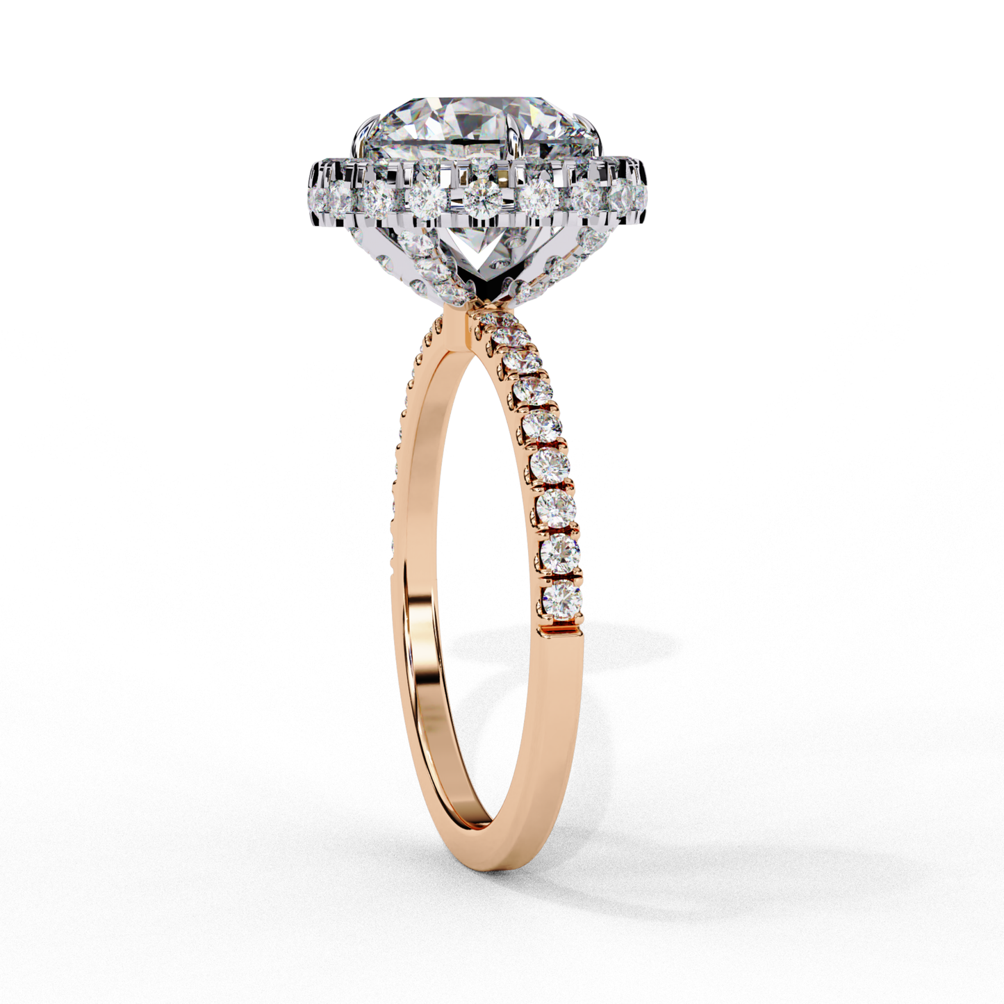 Side View Of A Round Halo Diamond Ring In Rose Gold
Rose Gold Round Halo Diamond Ring With Pavé Shank Side Profile
Elegant Side Profile Of A Round Brilliant Halo Diamond Ring
Luxury Round Halo Diamond Ring Showing Cathedral Setting
Fine Jewelry Round Halo Diamond Ring With Diamond Accent Shank
Side Angle Of A Rose Gold Round Halo Diamond Ring
Classic Round Halo Diamond Ring With Raised Basket Setting
Premium Round Brilliant Diamond Ring Side View In Rose Gold
Stunning Halo Diamond Ring Featuring A Pavé Rose