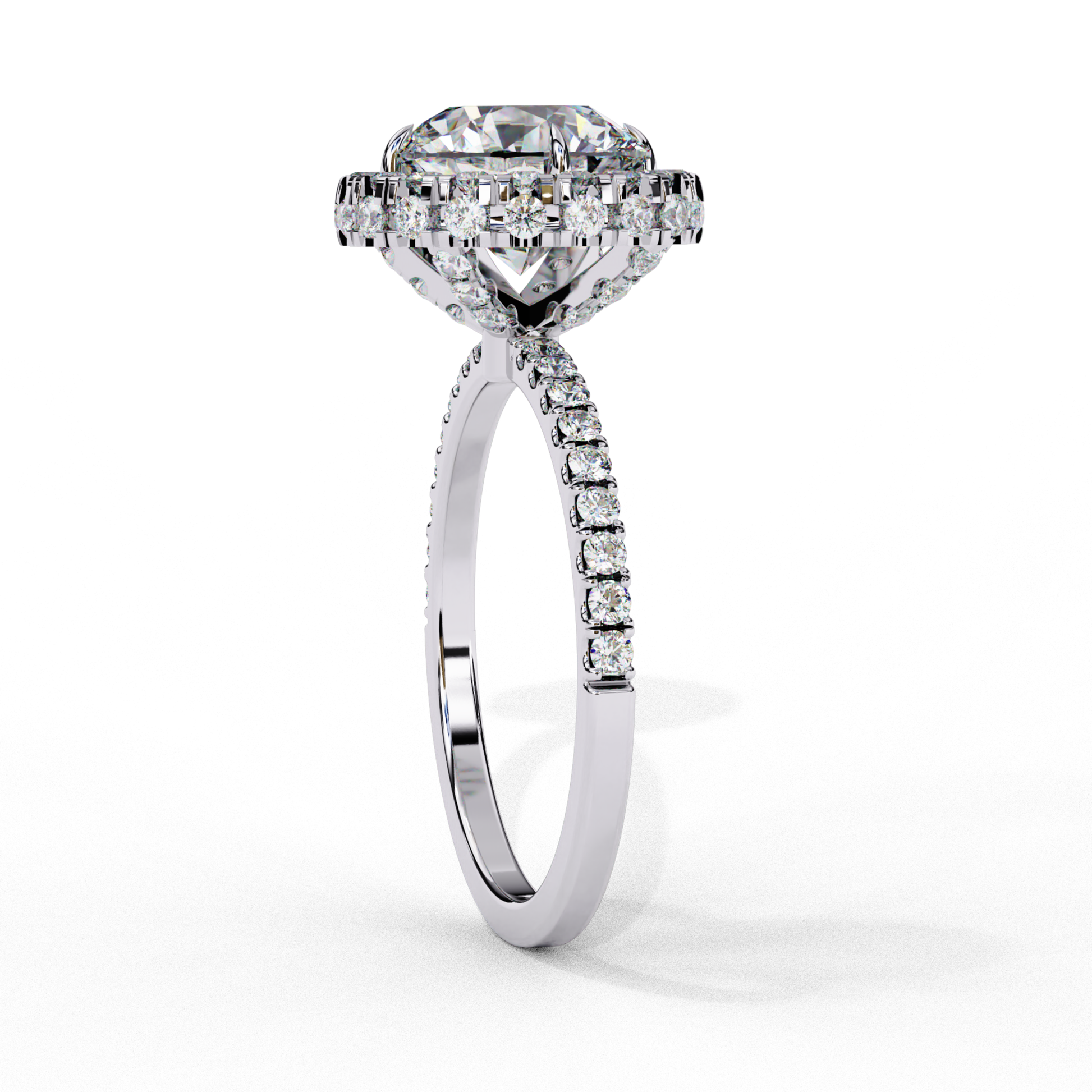 Side View Of A Round Halo Diamond Ring In White Gold
White Gold Round Halo Diamond Ring With Pavé Shank Side Profile
Elegant Side Profile Of A Round Brilliant Halo Diamond Ring
Luxury Round Halo Diamond Ring Showing Cathedral Setting
Fine Jewelry Round Halo Diamond Ring With Diamond Accent Shank
Side Angle Of A White Gold Round Halo Diamond Ring
Classic Round Halo Diamond Ring With Raised Basket Setting
Premium Round Brilliant Diamond Ring Side View In White Gold
Stunning Halo Diamond Ring Featuring A Pavé 