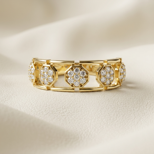 Round lab grown diamond hexagon link statement ring
Round diamond hexagon cluster band ring
Modern round diamond geometric link ring
Wide band round diamond open gallery ring
Round diamond connected hexagon designer band
Contemporary round diamond architectural statement ring
Bold round diamond luxury geometric band
IGI certified round diamond hexagon pattern ring
Premium round diamond linked cluster ring
Men's round diamond hexagon openwork ring
