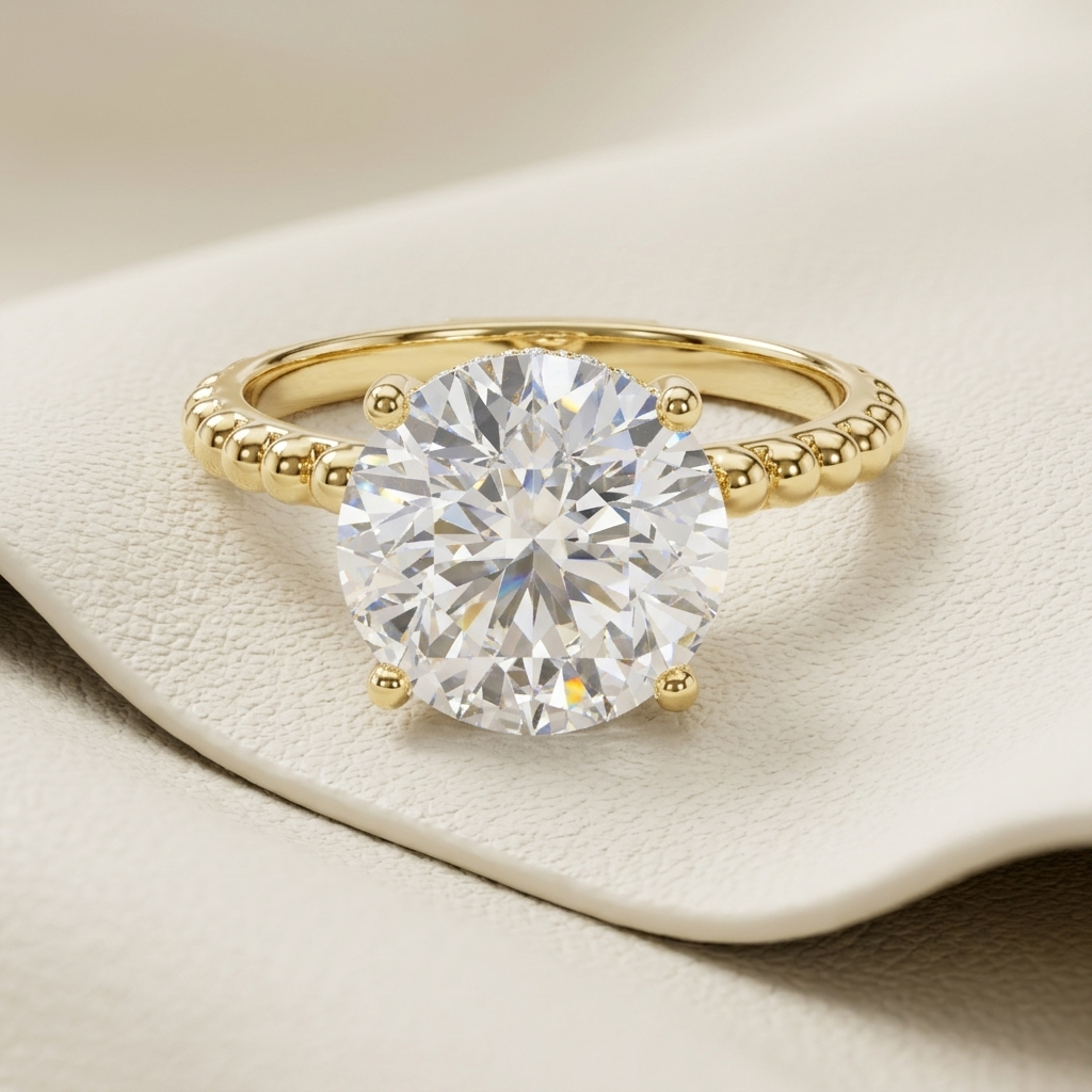 Round solitaire gold ring
Beaded gold diamond ring
Yellow gold solitaire ring
Round diamond engagement ring
Gold beaded band ring
Classic solitaire diamond ring
Elegant gold diamond ring
Luxury solitaire ring
Gold ring with round diamond
Beaded engagement ring