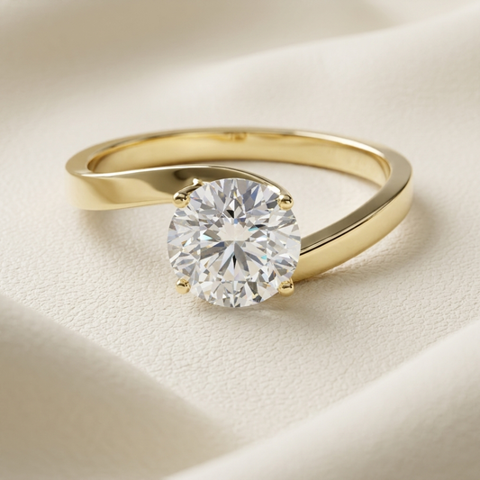 Round solitaire bypass ring
Yellow gold bypass ring
Round diamond gold ring
Bypass engagement ring
Gold solitaire diamond ring
Modern bypass ring
Elegant gold diamond ring
Twisted gold solitaire ring
Luxury diamond bypass ring
Round diamond engagement ring