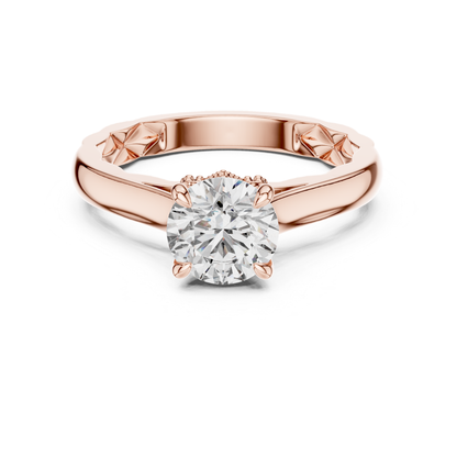 Front view round solitaire diamond engagement ring
Rose gold round solitaire diamond ring
Four prong round brilliant diamond ring
Classic round solitaire diamond engagement ring
Rose gold round diamond ring front profile
Round brilliant diamond ring with plain band
Minimalist round solitaire diamond ring design
Polished rose gold round diamond ring
Round cut diamond ring with four prong setting
Classic rose gold solitaire diamond ring
