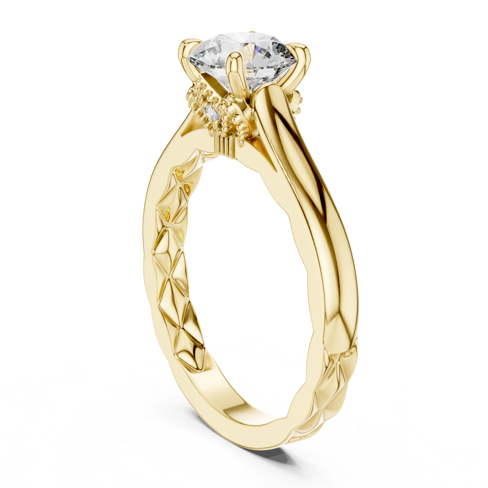 Side angle round solitaire diamond engagement ring
Yellow gold round solitaire diamond ring
Four prong round brilliant diamond ring
Side angle round solitaire diamond ring design
Yellow gold round diamond ring side profile
Round brilliant diamond ring with plain band
Minimalist round solitaire diamond ring
Polished yellow gold diamond ring side view
Side angle round cut diamond ring four prongs
Classic yellow gold solitaire diamond ring