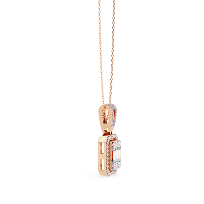 Rose gold necklace with a diamond pendant 